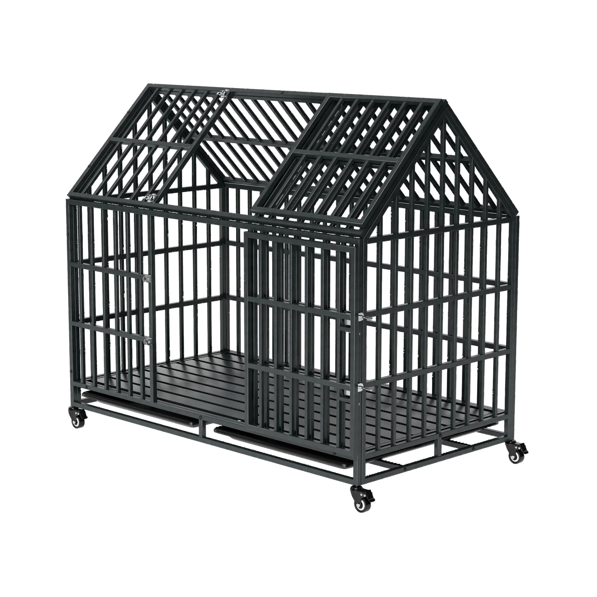 52-Inch Heavy-Duty Dog Crate With Roof Top Escape Proof Design (SAK90267) - Image 5