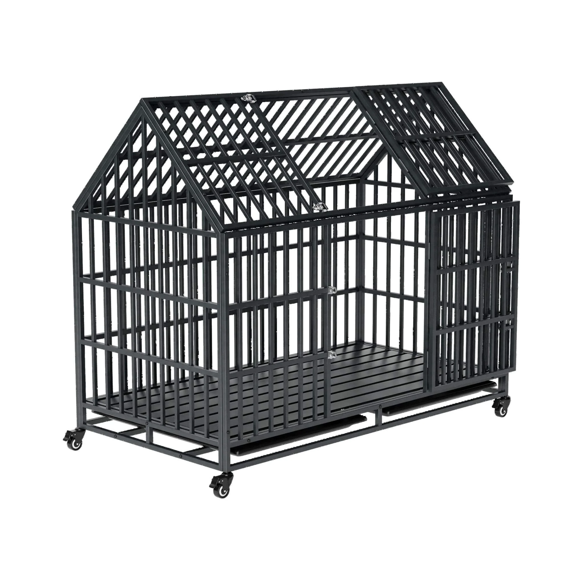 52-Inch Heavy-Duty Dog Crate With Roof Top Escape Proof Design (SAK90267) - Image 6