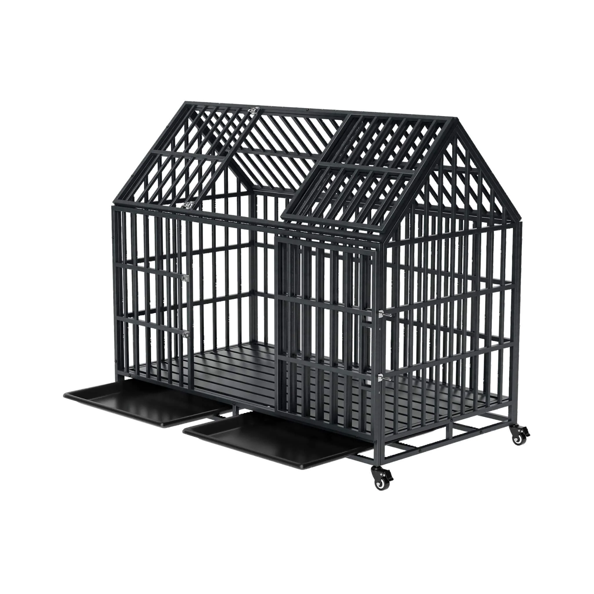52-Inch Heavy-Duty Dog Crate With Roof Top Escape Proof Design (SAK90267) - Image 7