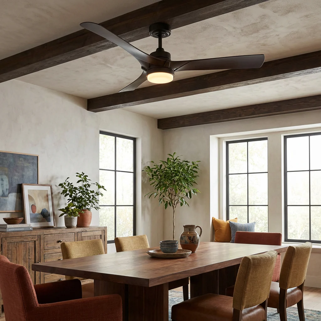 52 Inch Ivy Industrial Downrod Mount LED Ceiling Fan with Remote Control - Image 2