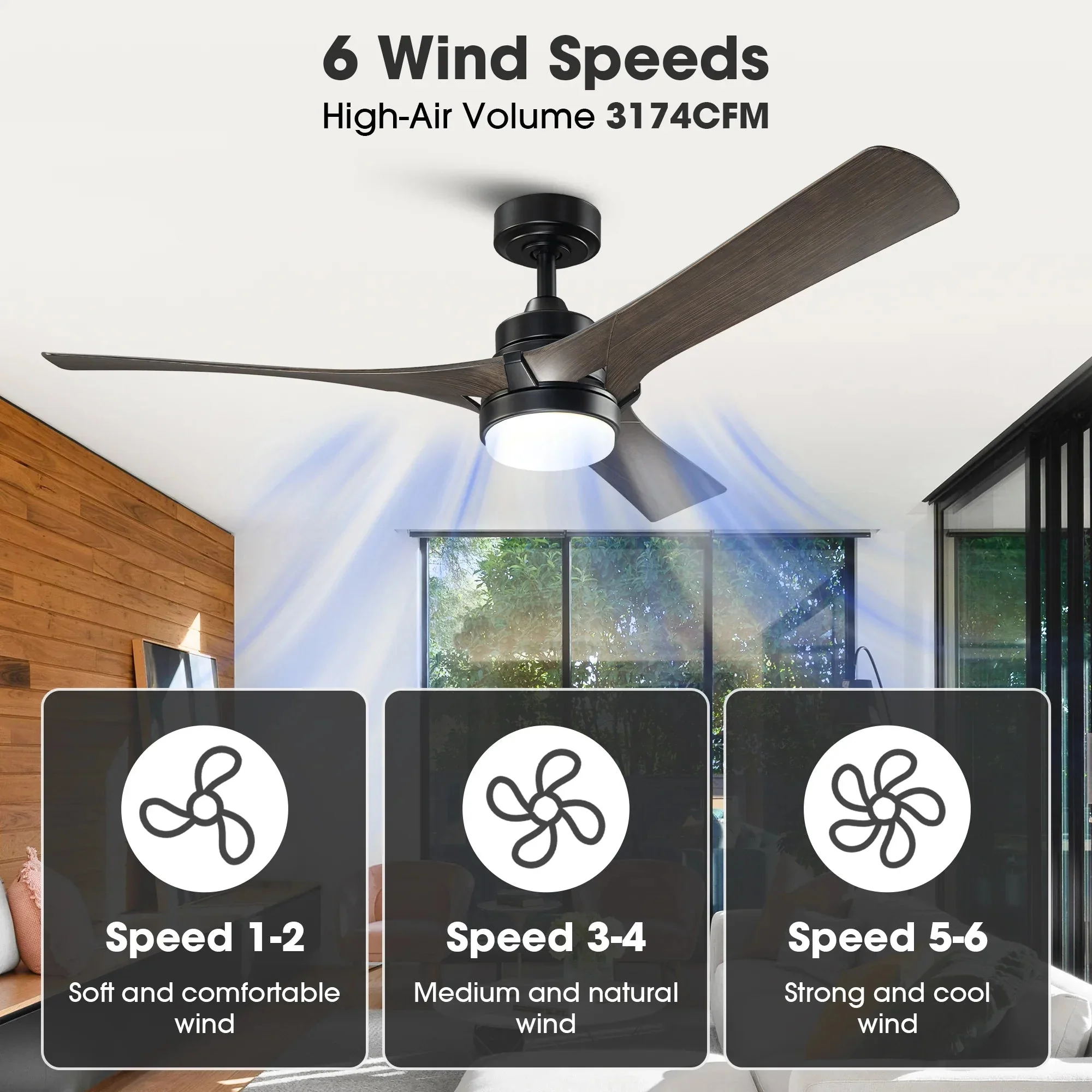 52 Inch Ivy Industrial Downrod Mount LED Ceiling Fan with Remote Control - Image 6