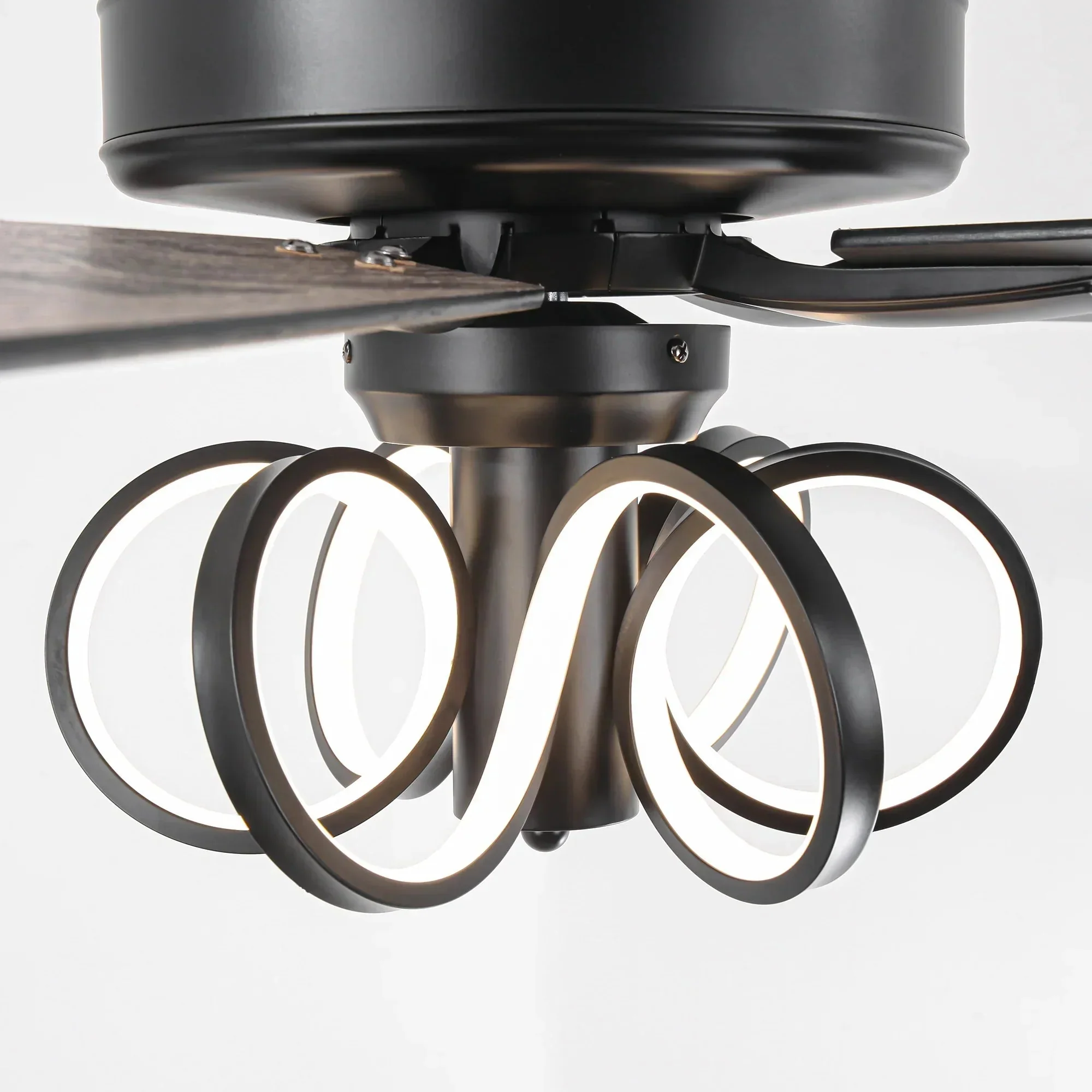 52 Inch Levi Double-sided Blades Downrod Mount LED Ceiling Fan with Remote Control - Image 14