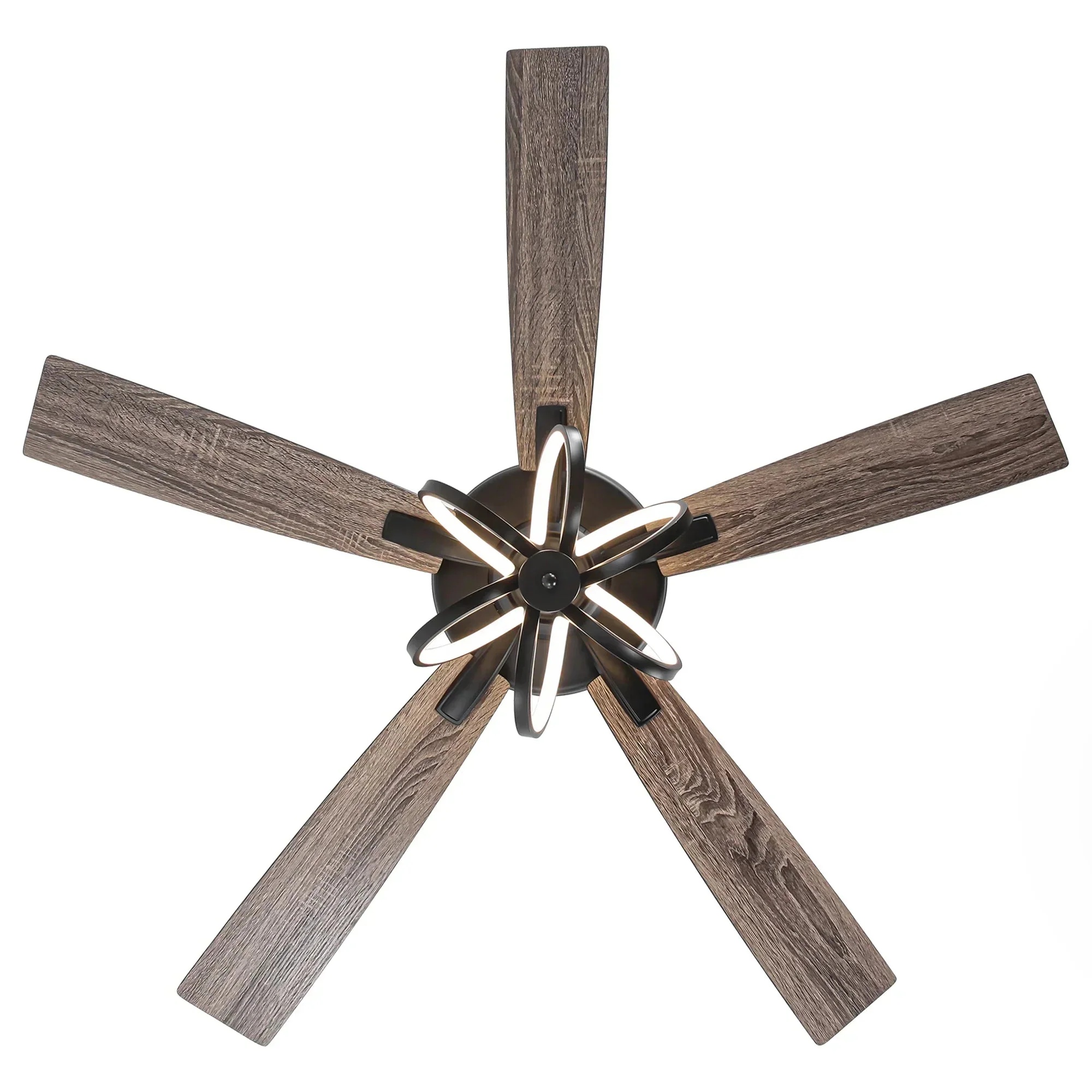 52 Inch Levi Double-sided Blades Downrod Mount LED Ceiling Fan with Remote Control - Image 17