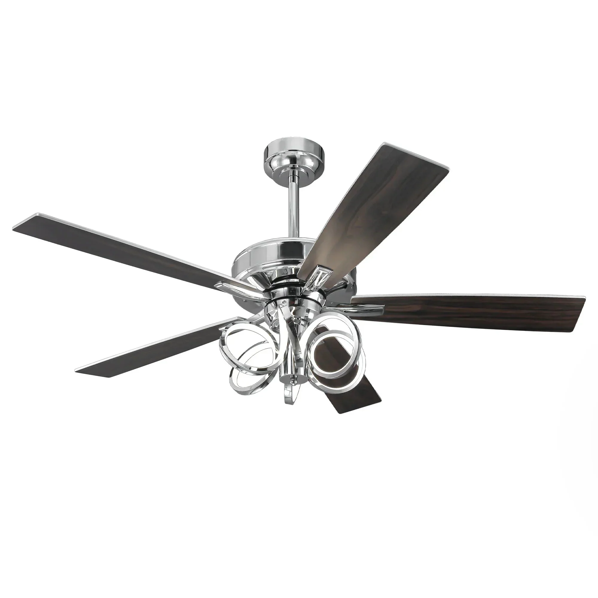52 Inch Levi Double-sided Blades Downrod Mount LED Ceiling Fan with Remote Control - Image 18