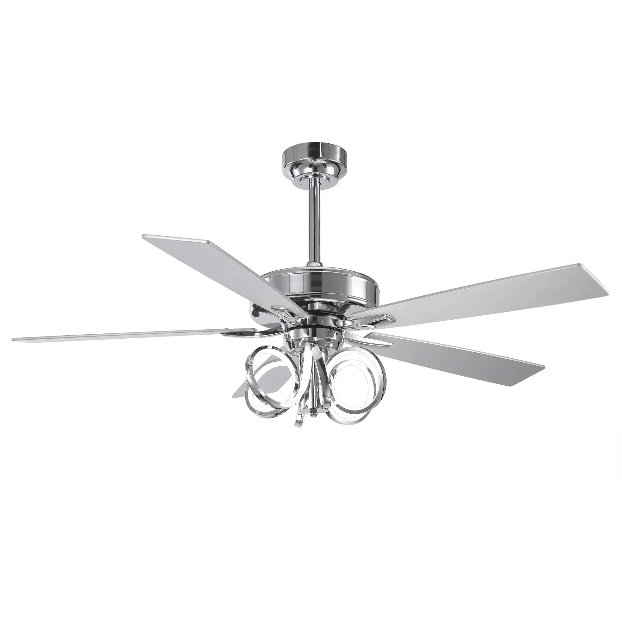52 Inch Levi Double-sided Blades Downrod Mount LED Ceiling Fan with Remote Control - Image 19