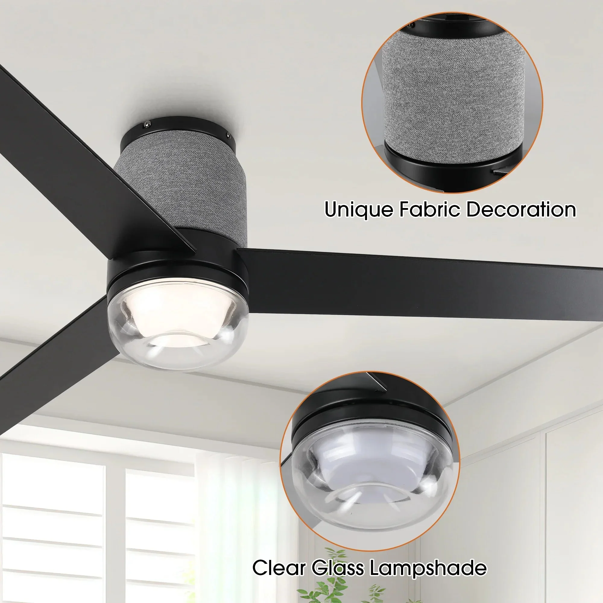 52 Inch Pearl Black RGB LED Smart Fan with Remote and App Control - Image 10