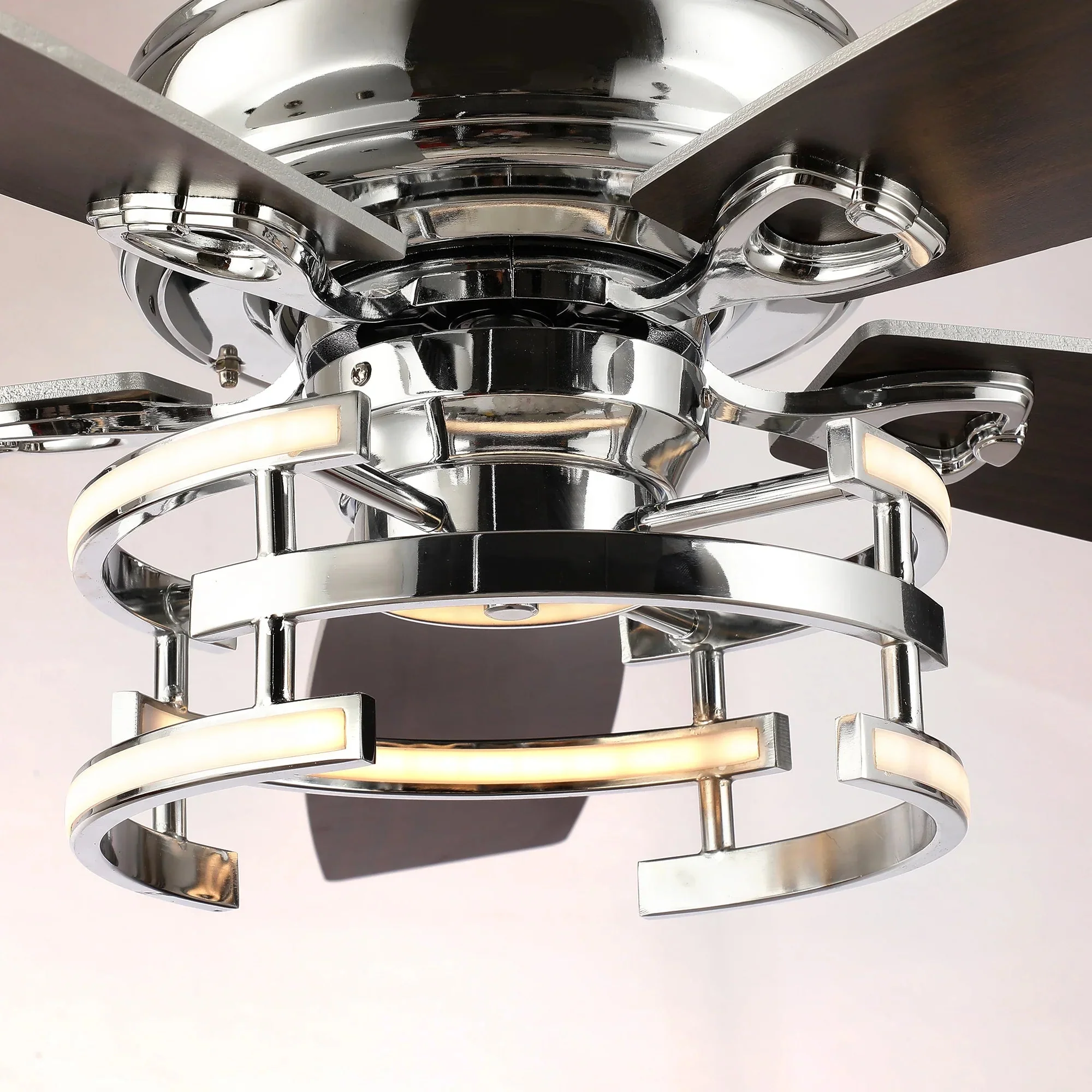 52 Inch Rita Double-sided Blades Downrod Mount LED Ceiling Fan with Remote Control - Image 16