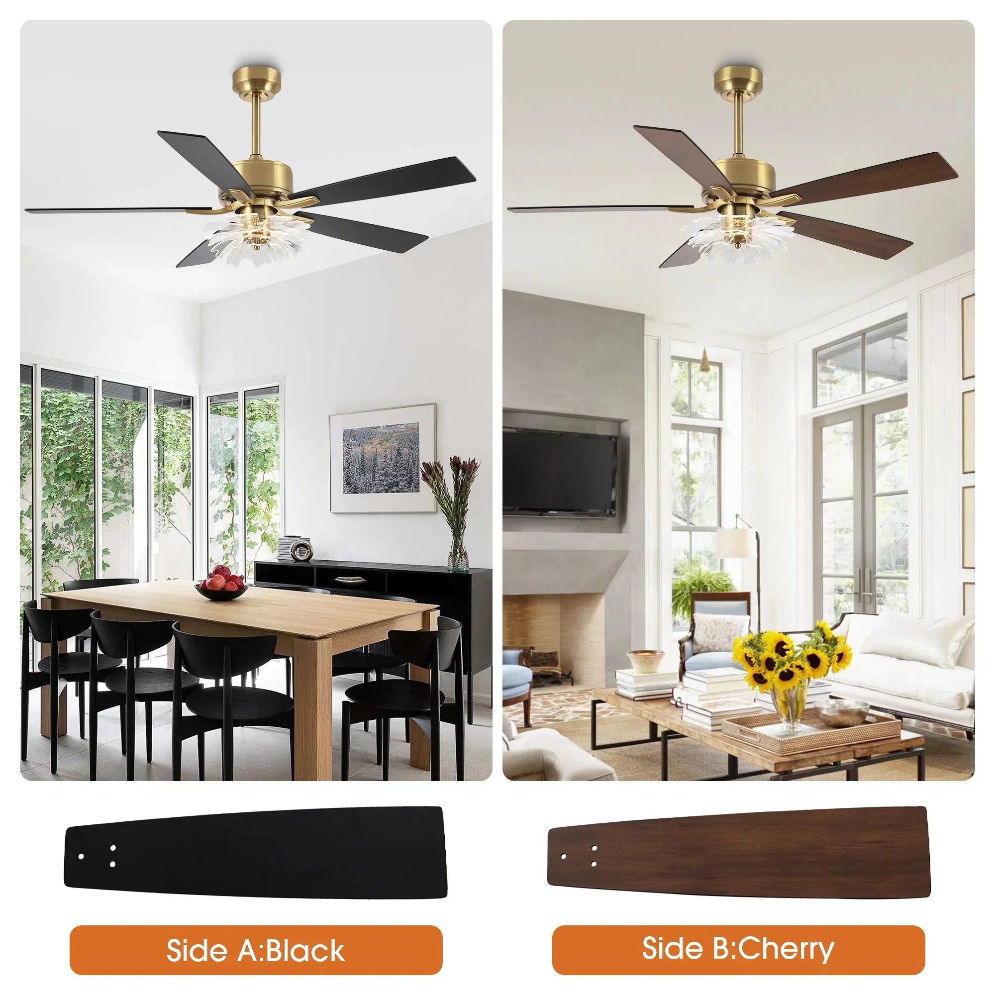 52 Inch Rory Modern Downrod Mount LED Ceiling Fan with Remote Control - Image 11