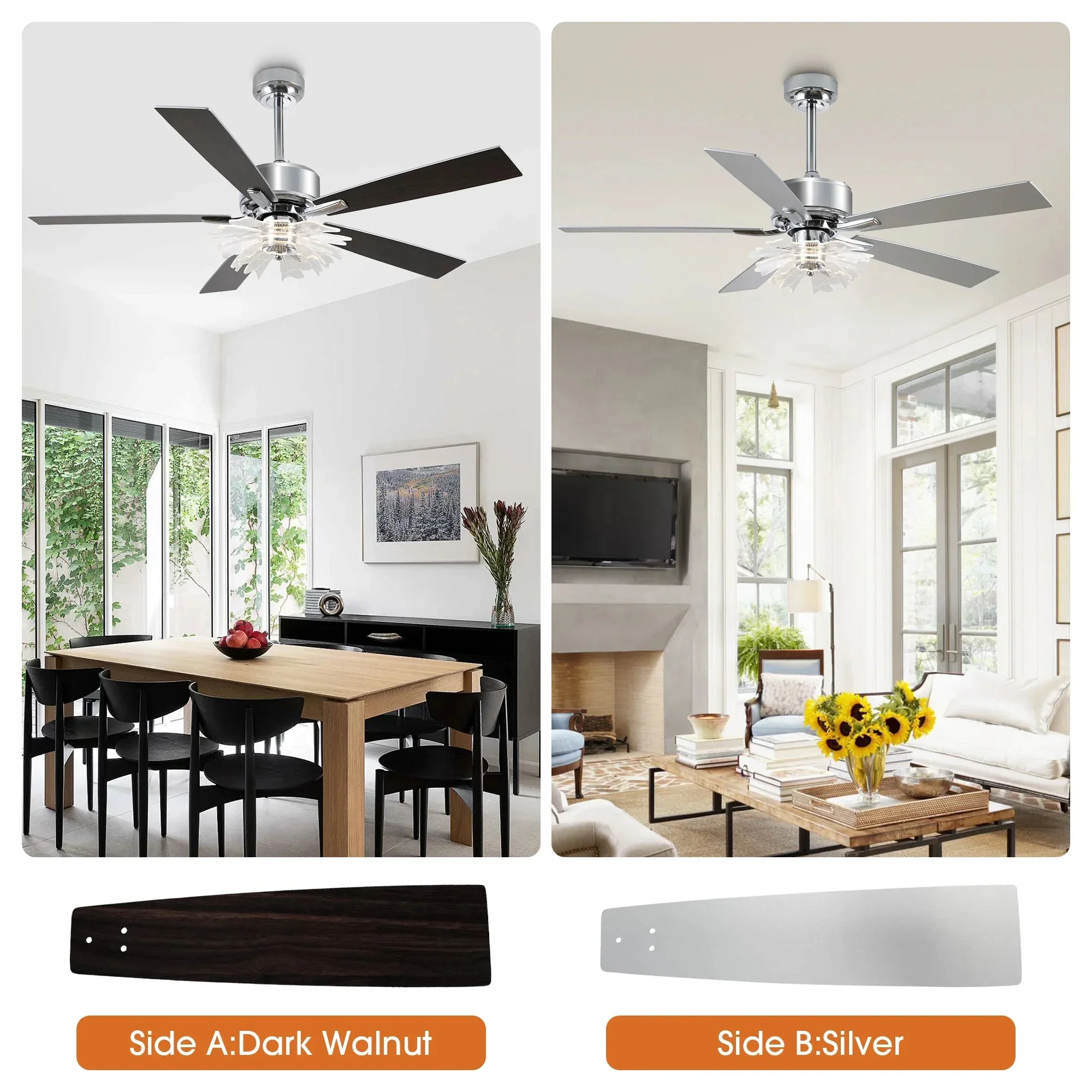 52 Inch Rory Modern Downrod Mount LED Ceiling Fan with Remote Control - Image 12