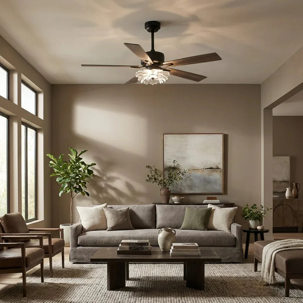 52 Inch Rory Modern Downrod Mount LED Ceiling Fan with Remote Control - Image 3