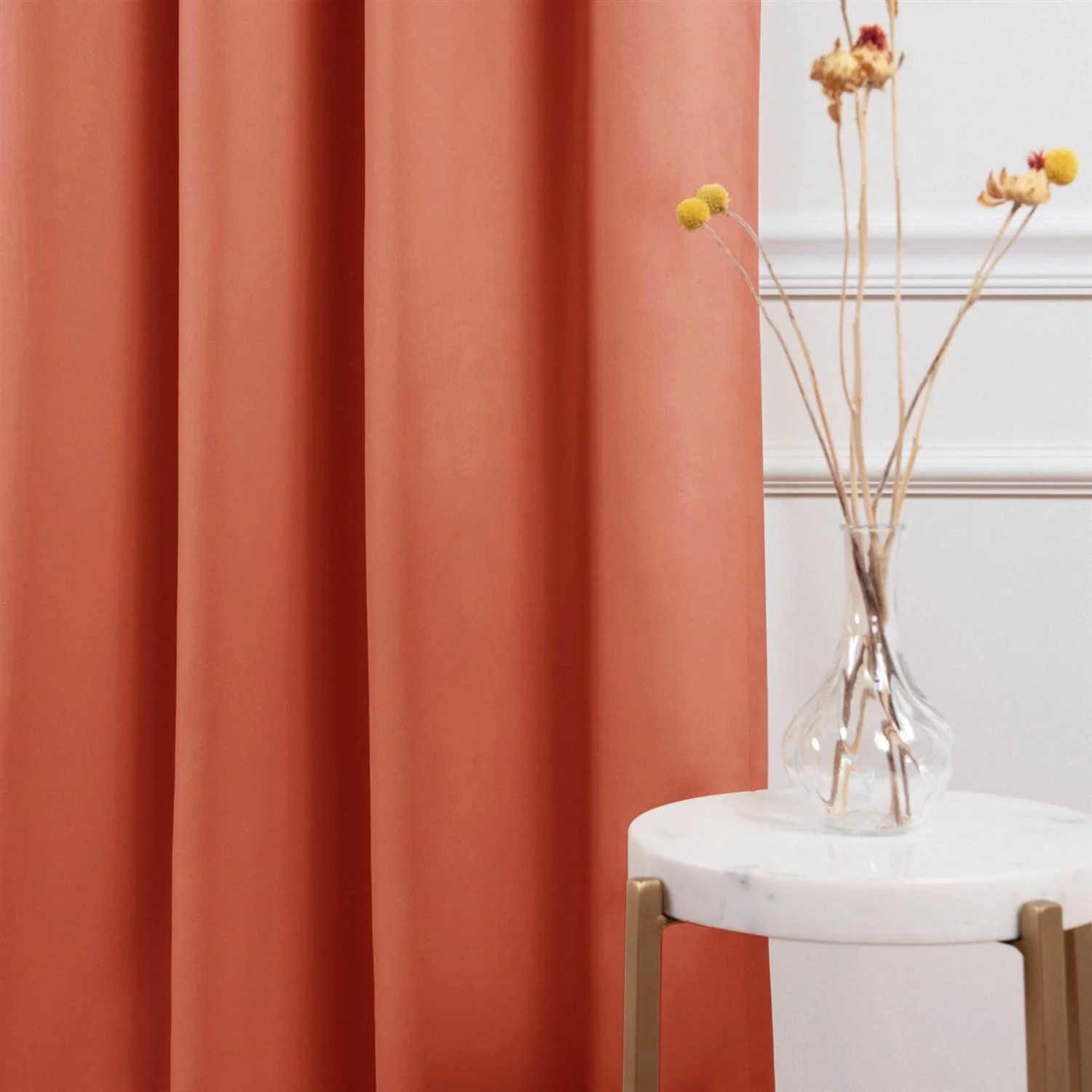 52 x 84 inch Solid Orange Apricot Thermal Blackout Curtain Panels - Set of 2 - Image 5