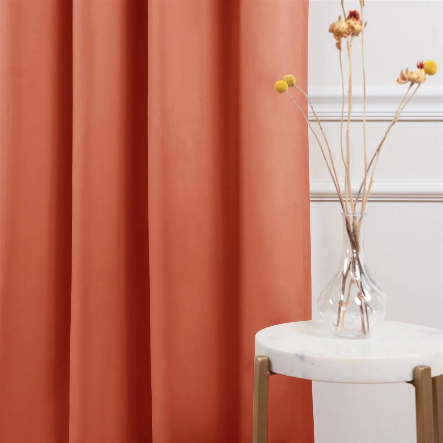 52 x 96 inch Solid Orange Apricot Thermal Blackout Curtain Panels - Set of 2 - Image 4