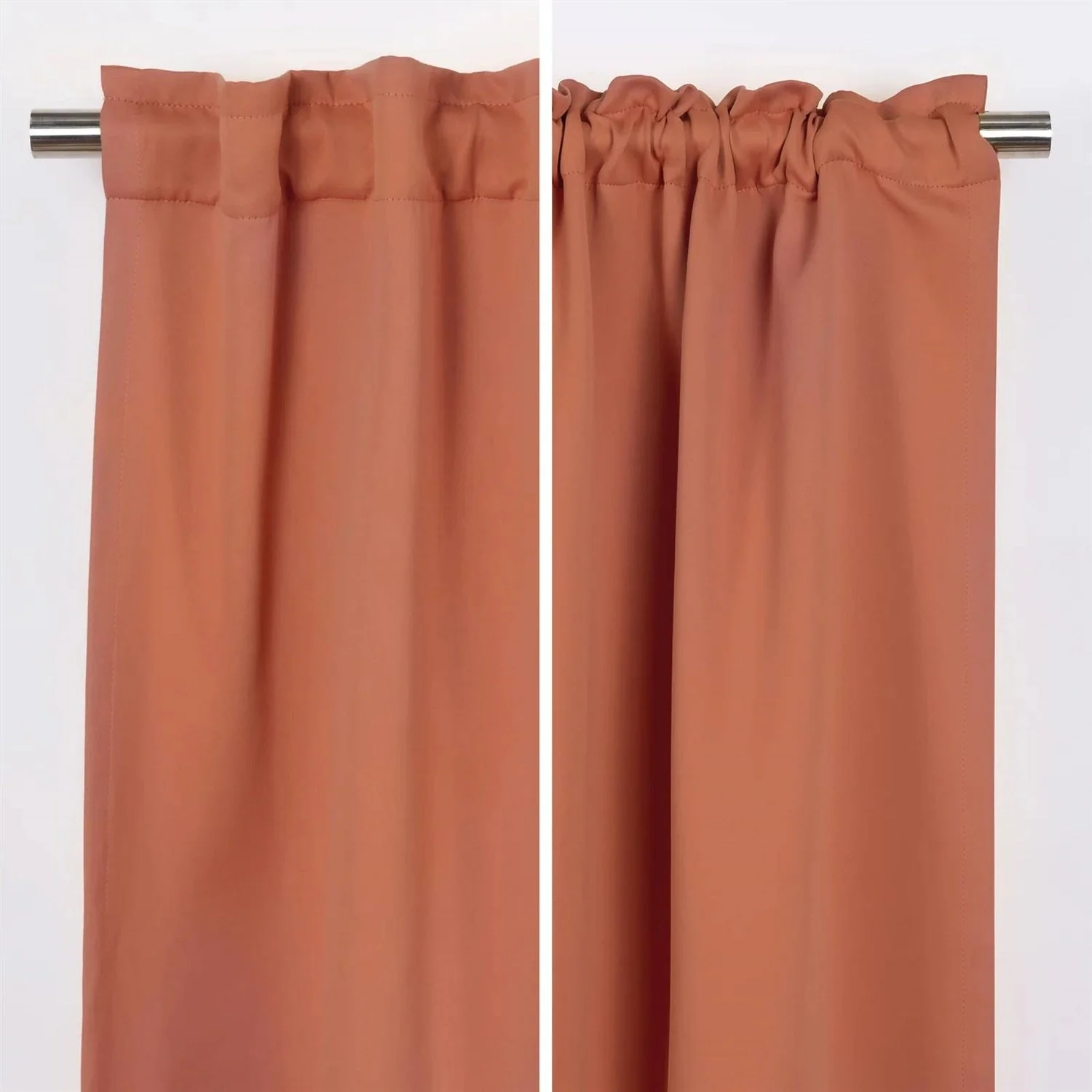 52 x 96 inch Solid Orange Apricot Thermal Blackout Curtain Panels - Set of 2 - Image 5