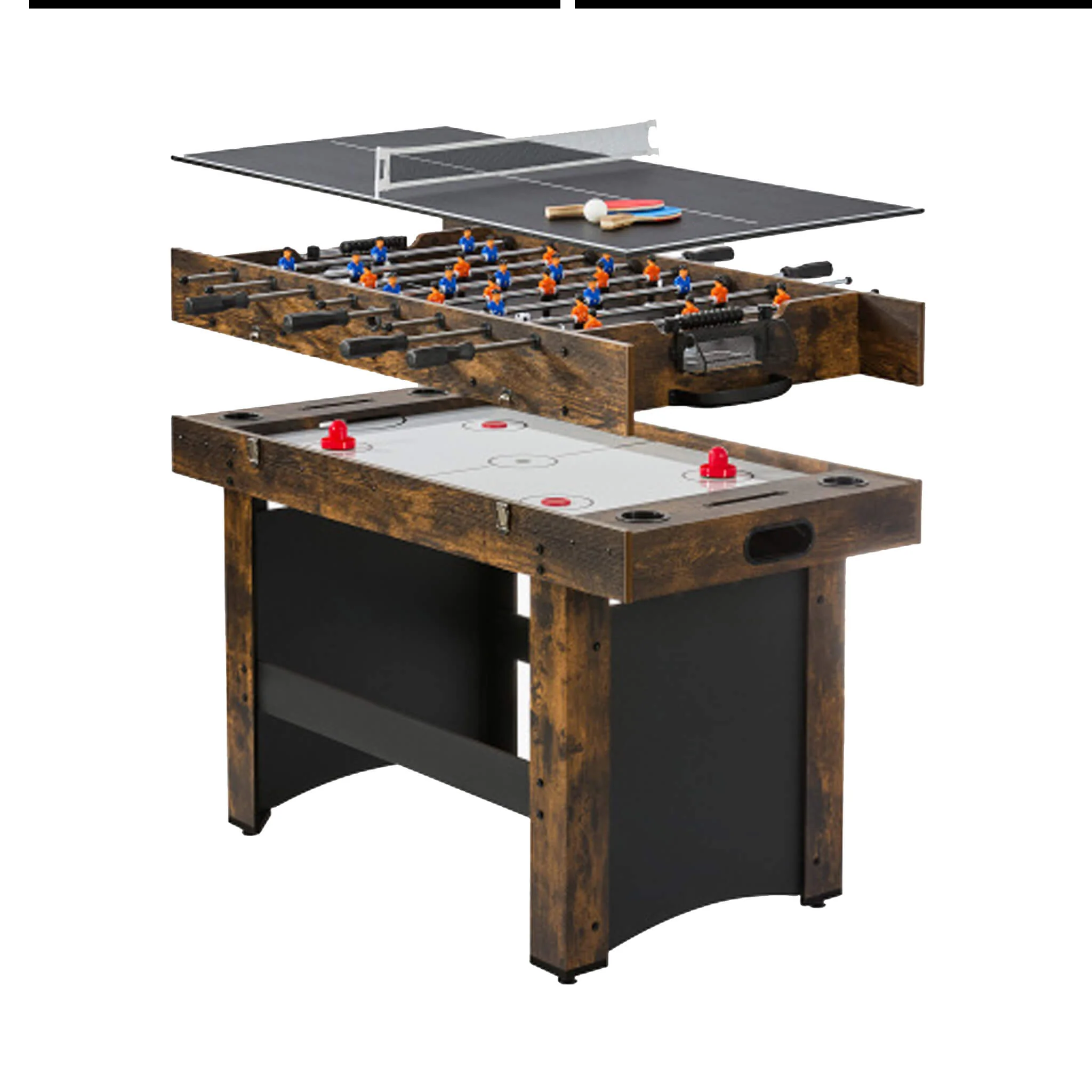 54-Inch 3-In-1 Air Hockey, Ping Pong And Foosball Table Combo (SAK14896) - Image 7
