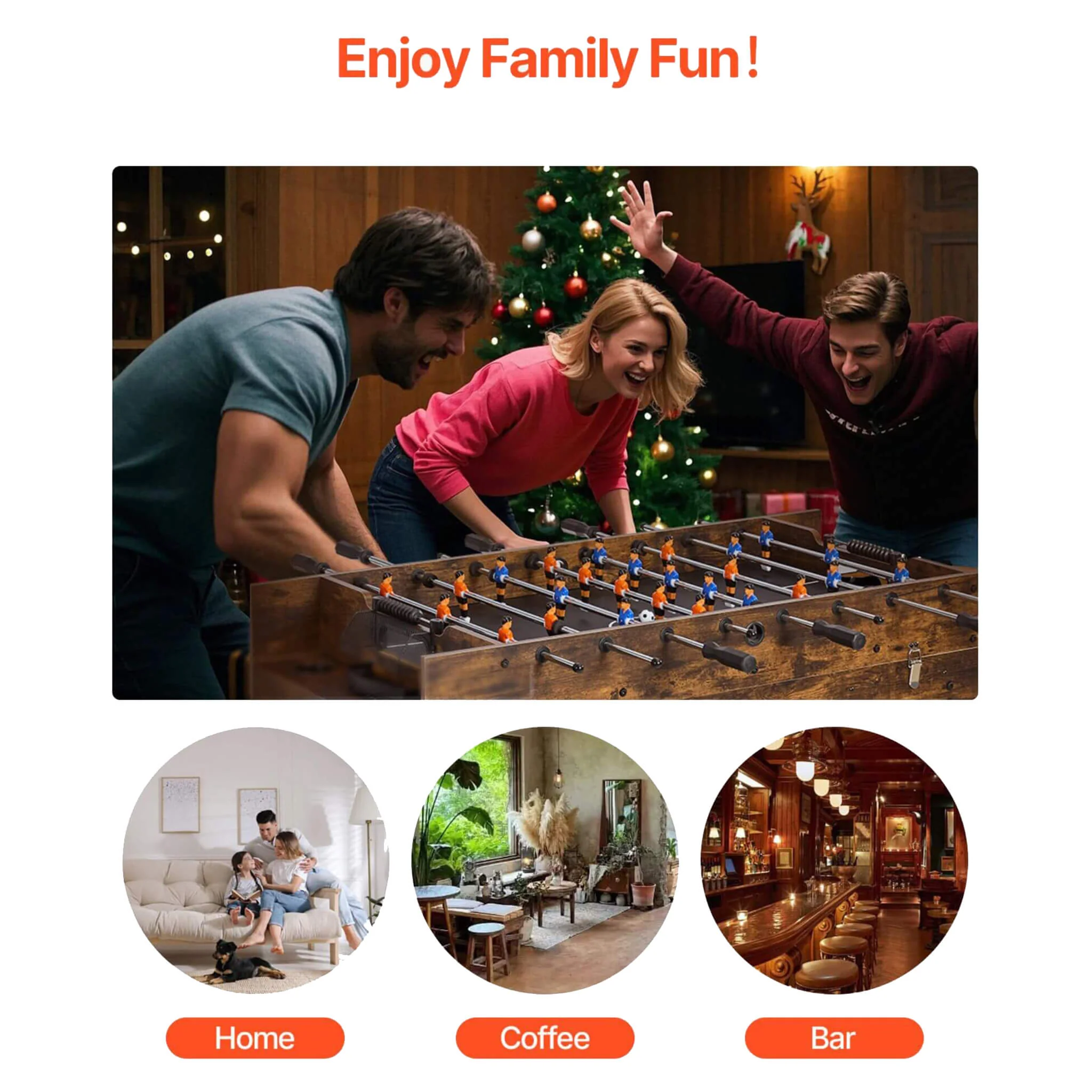 54-Inch 3-In-1 Air Hockey, Ping Pong And Foosball Table Combo (SAK14896) - Image 9