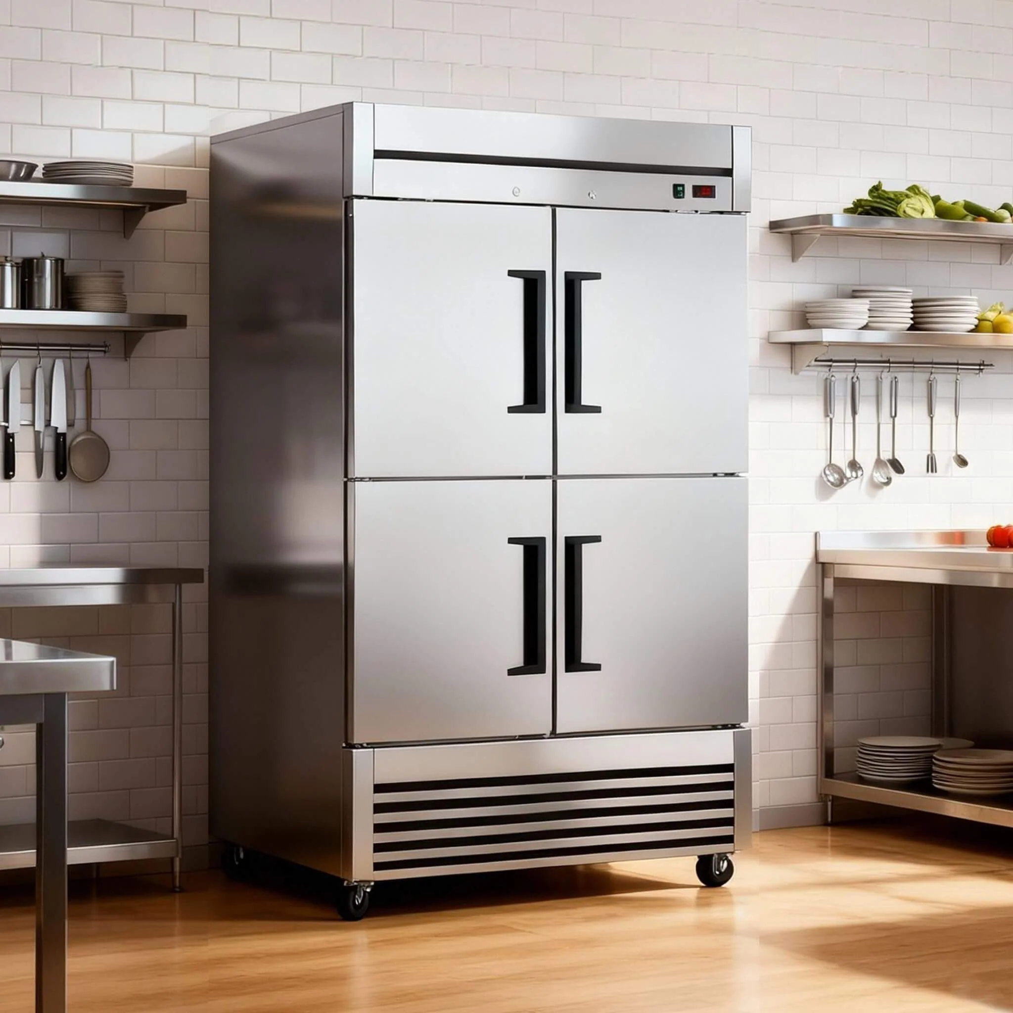 54-Inch 49 Cu.Ft Commercial 6-Shelves Stainless Steel Reach-In Freezer (SAK10247) - Image 3