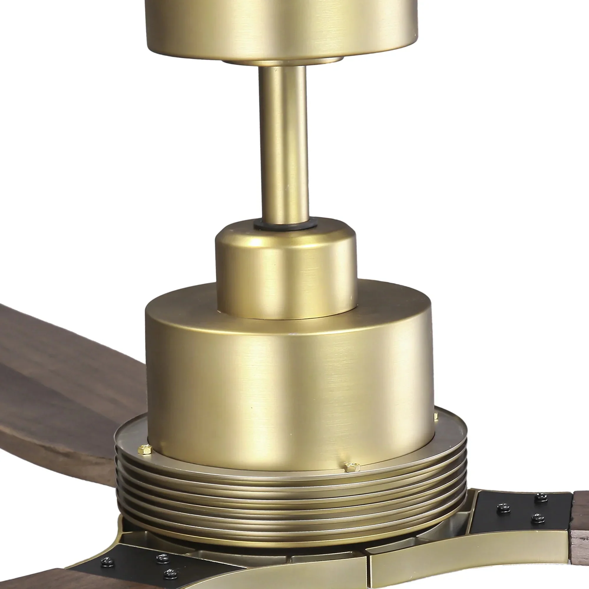 56 Inch Soft Brass Solid Wood Blades LED Ceiling Fan with Remote Control - Image 13