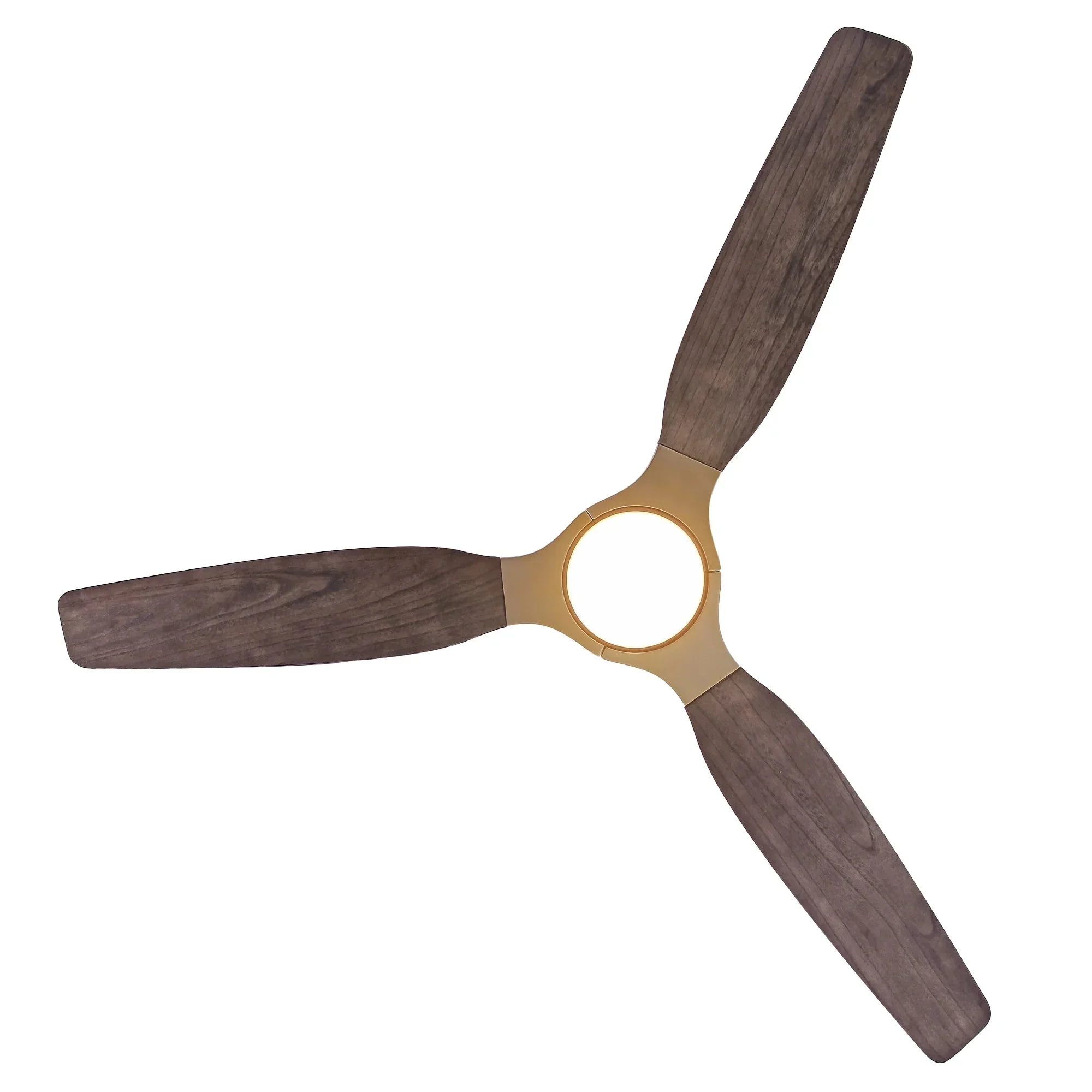 56 Inch Soft Brass Solid Wood Blades LED Ceiling Fan with Remote Control - Image 14