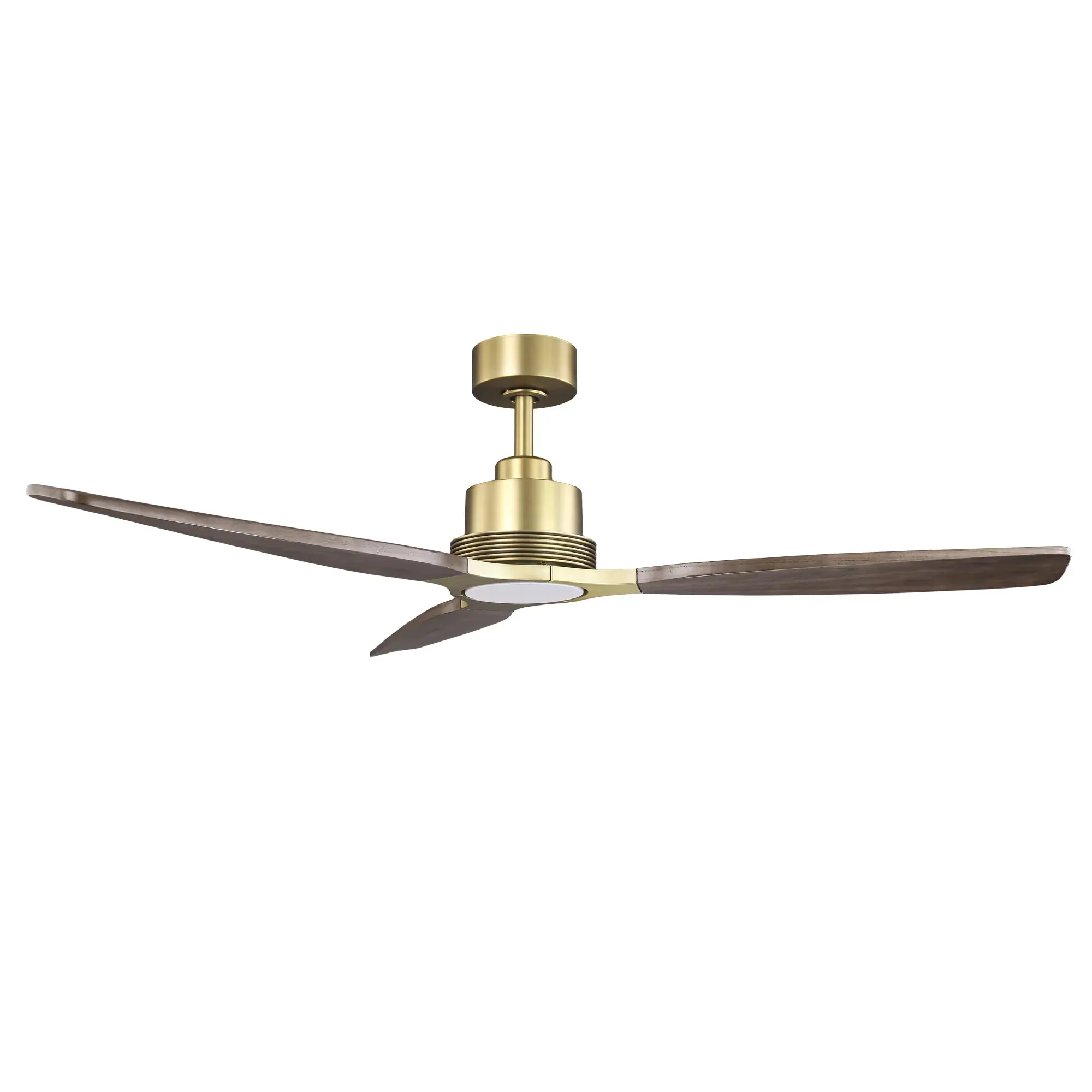 56 Inch Soft Brass Solid Wood Blades LED Ceiling Fan with Remote Control - Image 16