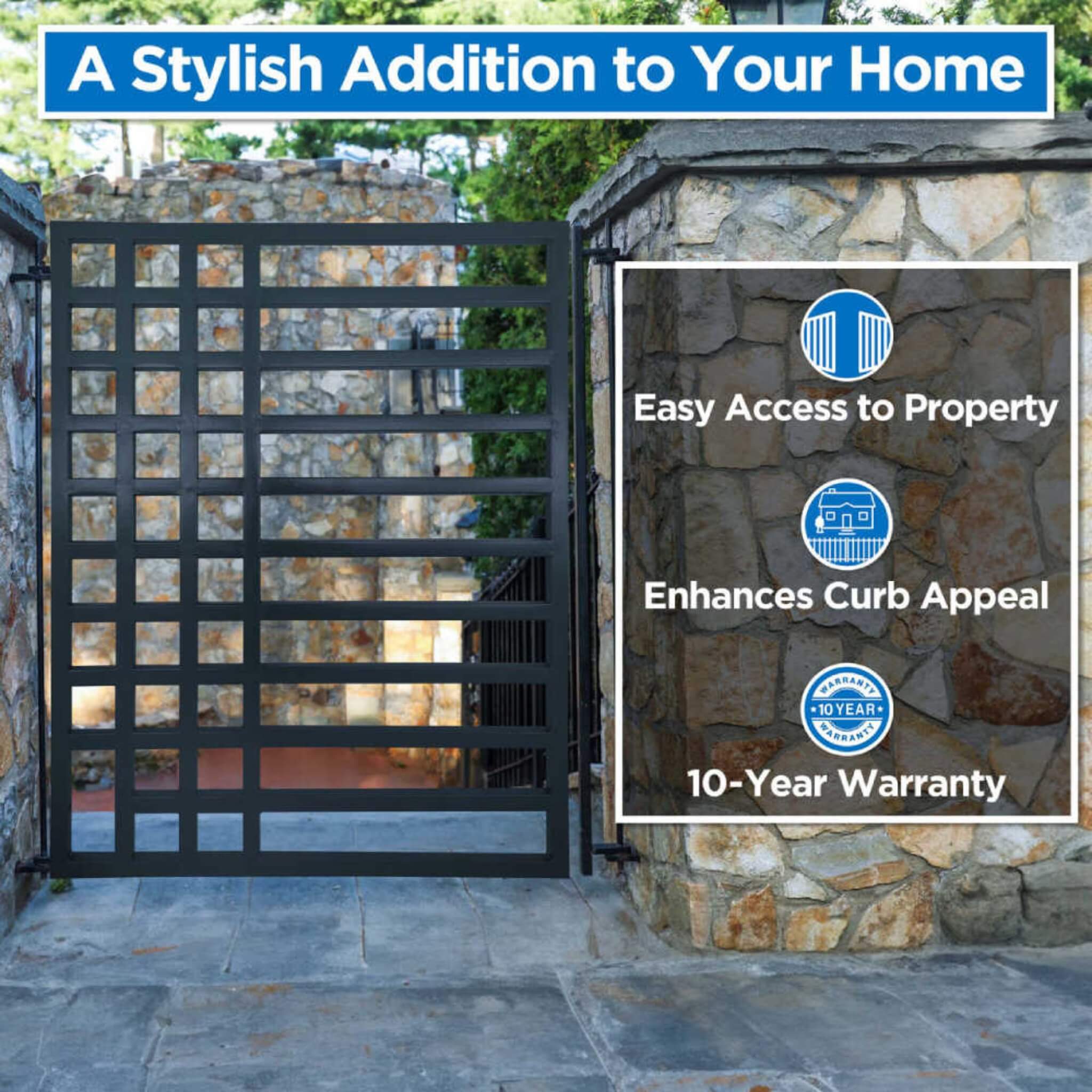 5FT Heavy-Duty Kyiv-Style Powder-Coated Galvanized Steel Pedestrian Gate (SAK45810) - Image 4