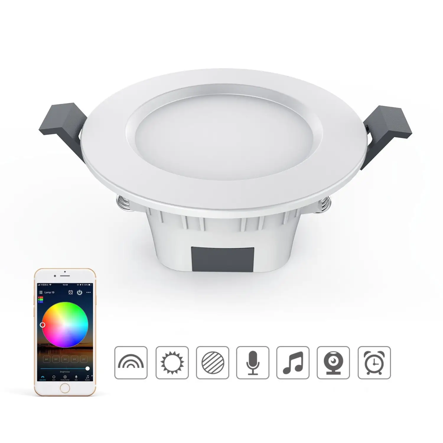 5W Indoor Smart Recessed Light - Bluetooth Control, Adjustable Brightness - Image 2