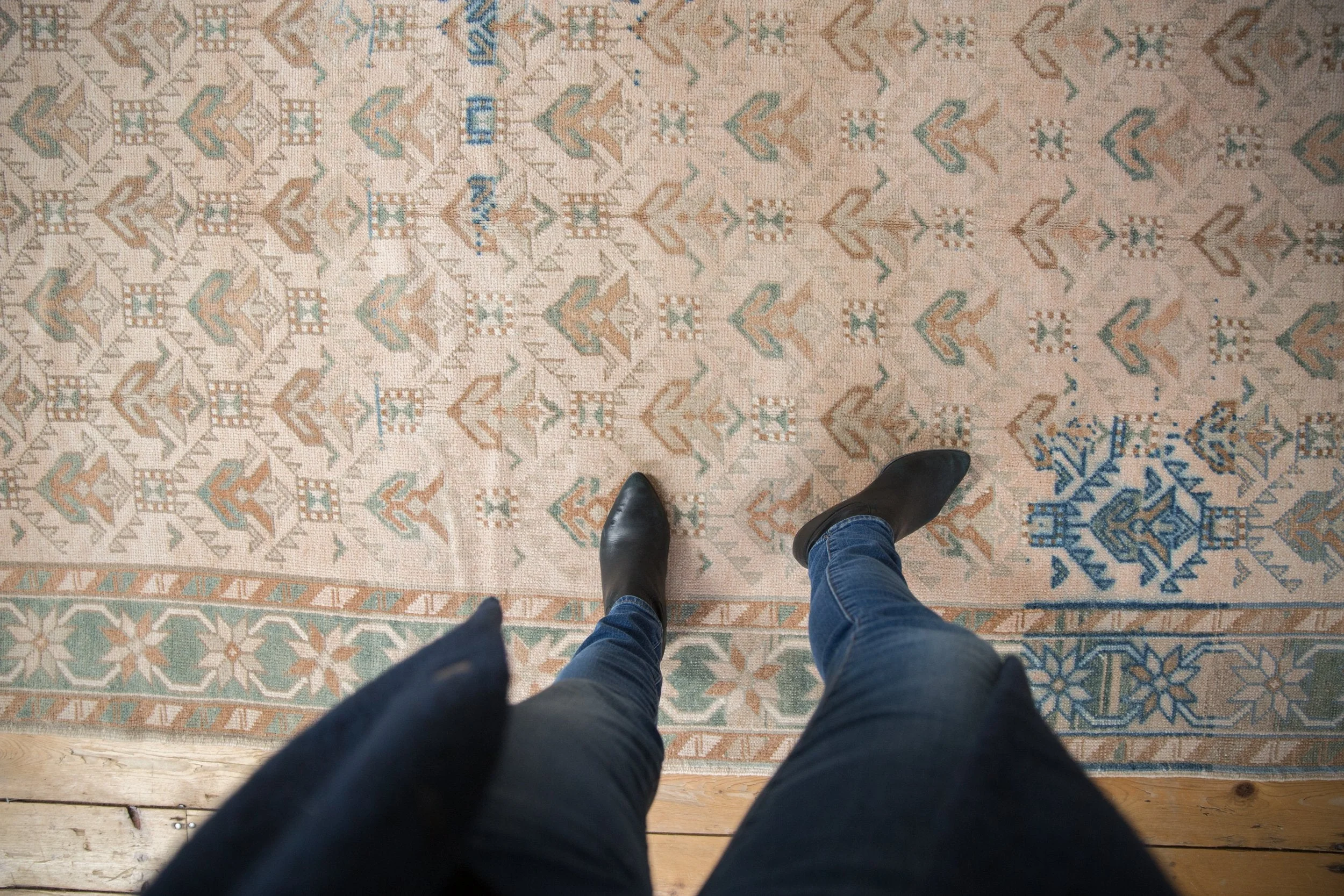 5x10.5 Vintage Distressed Oushak Rug Runner - Image 2