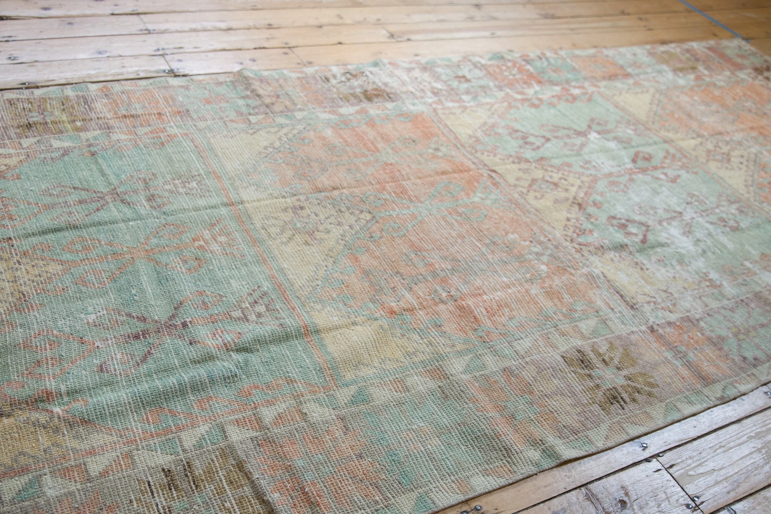 5x11.5 Vintage Distressed Oushak Rug Runner - Image 8