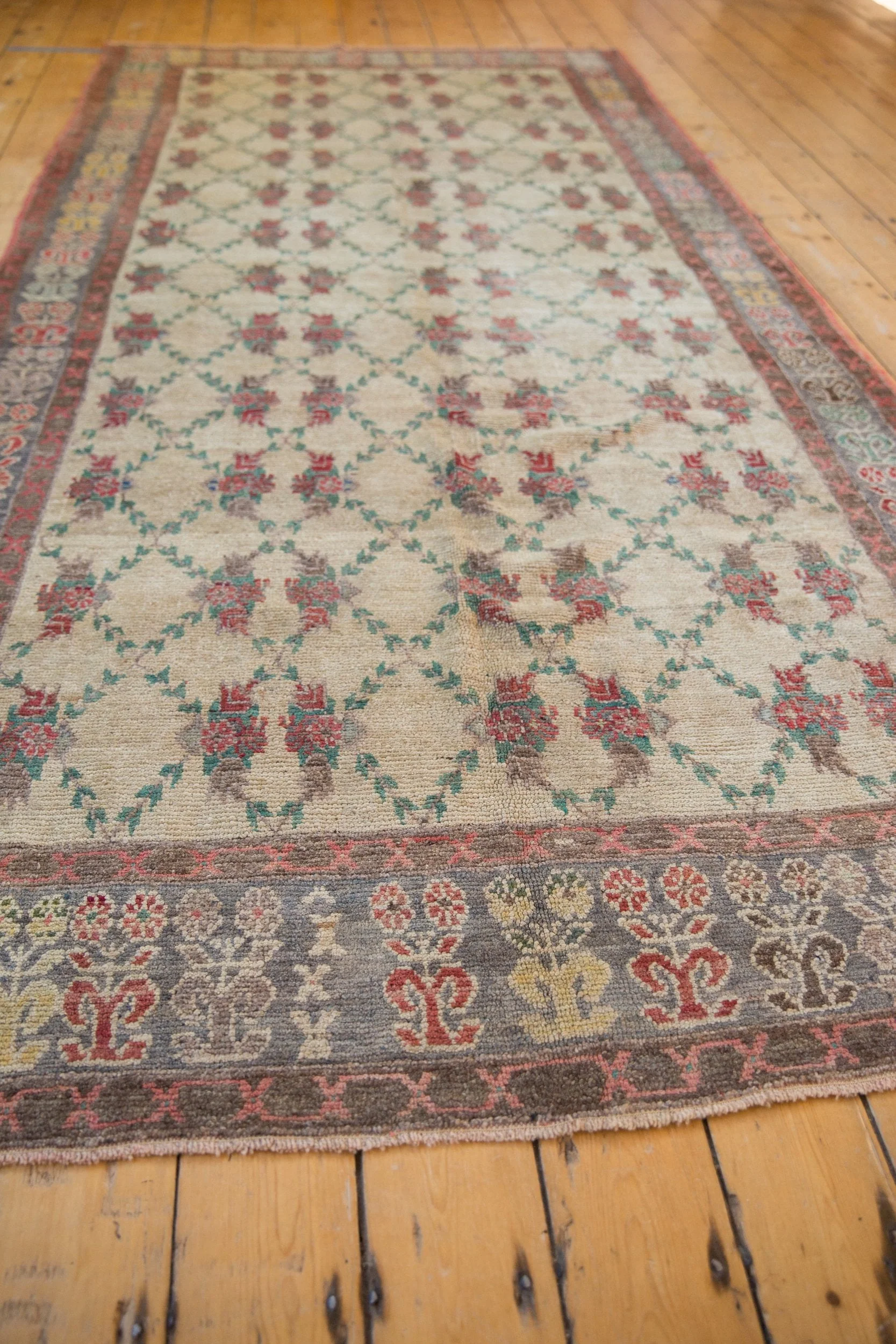 5x11 Vintage Distressed Oushak Rug Runner - Image 7
