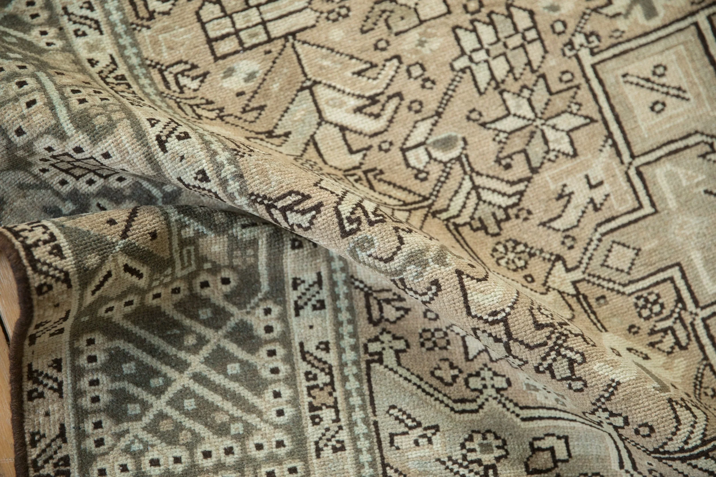 5x12.5 Vintage Distressed Karaja Rug Runner - Image 10