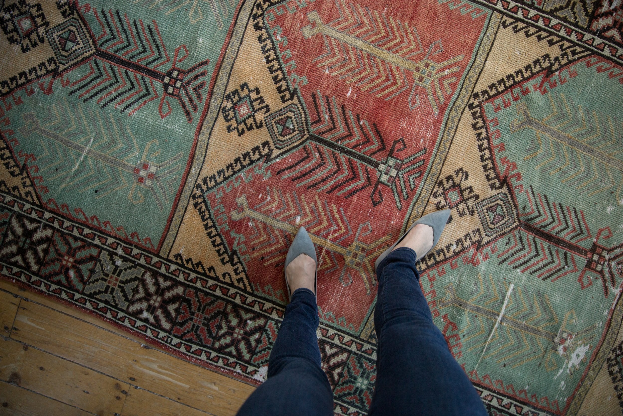 5x12.5 Vintage Distressed Oushak Rug Runner - Image 2