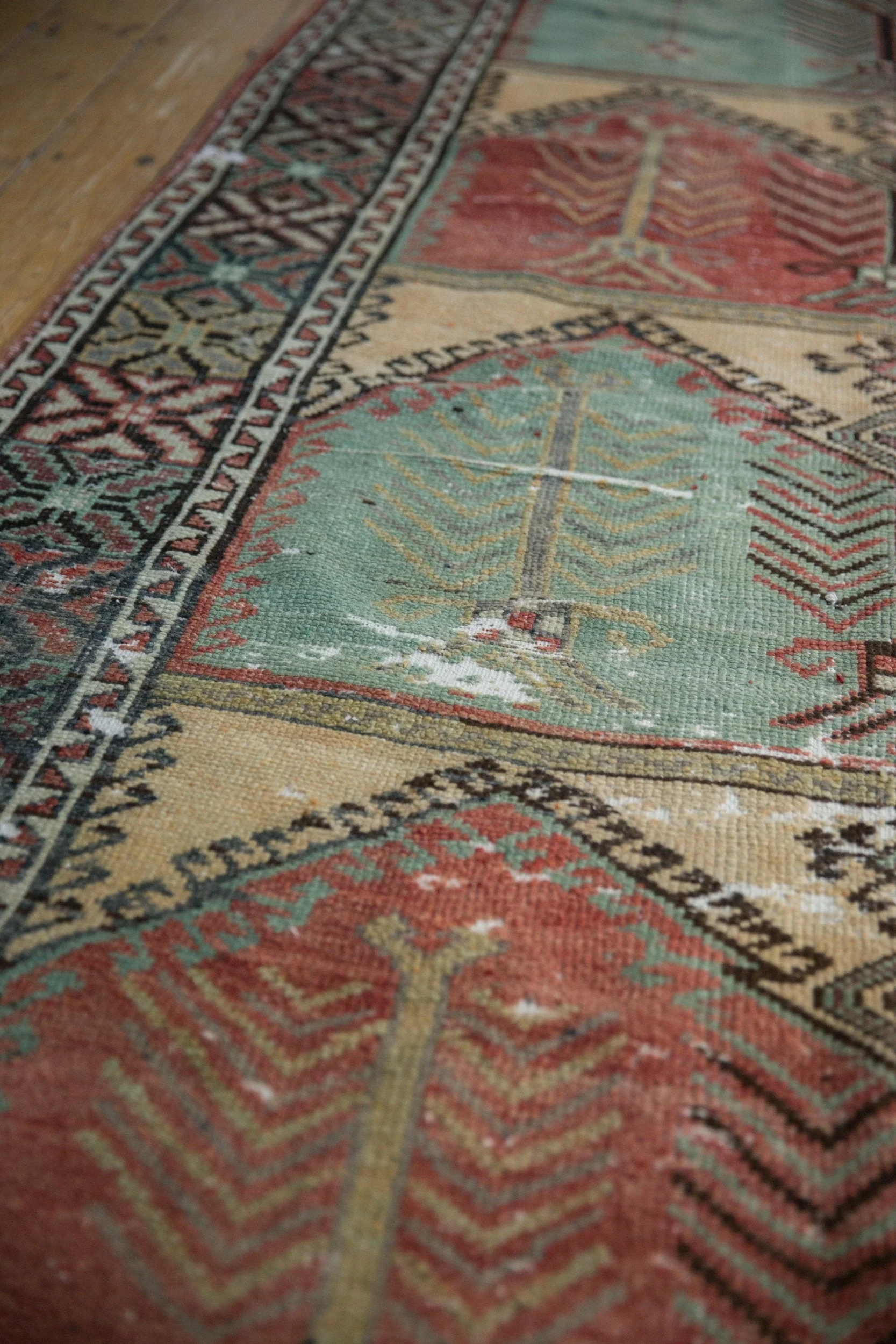 5x12.5 Vintage Distressed Oushak Rug Runner - Image 4