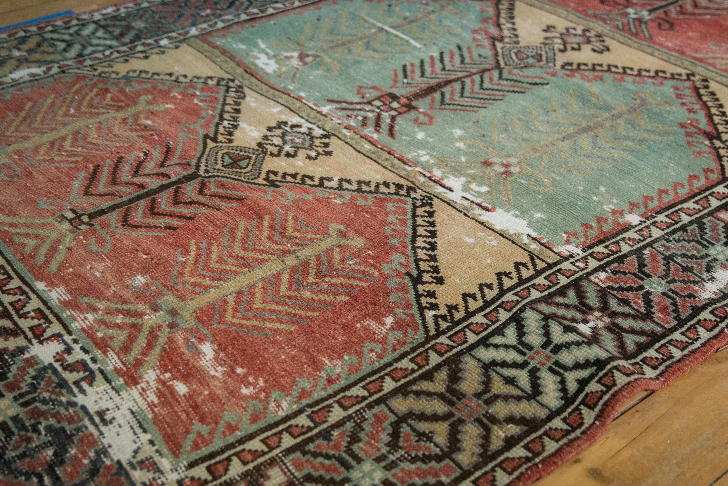 5x12.5 Vintage Distressed Oushak Rug Runner - Image 5