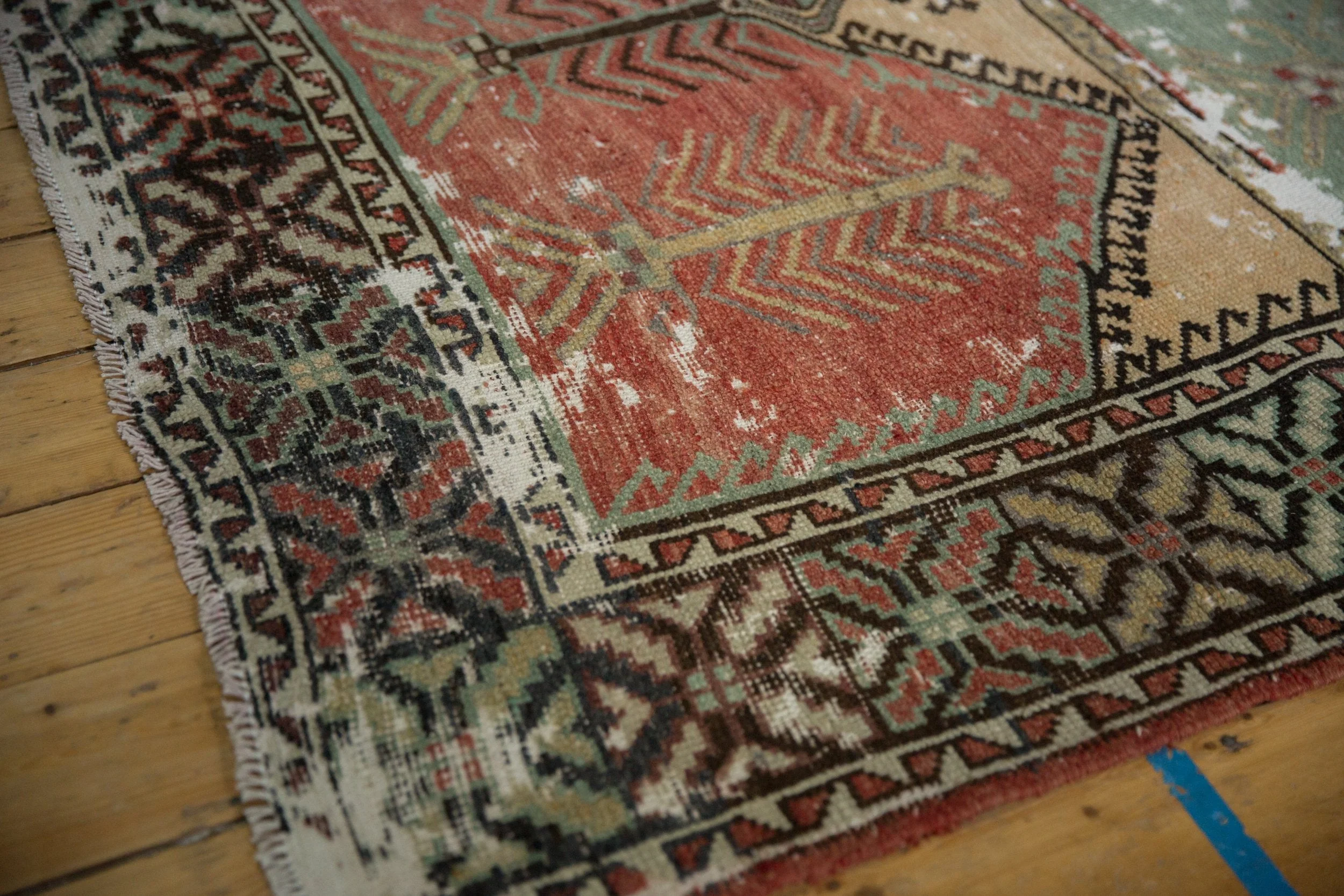 5x12.5 Vintage Distressed Oushak Rug Runner - Image 6