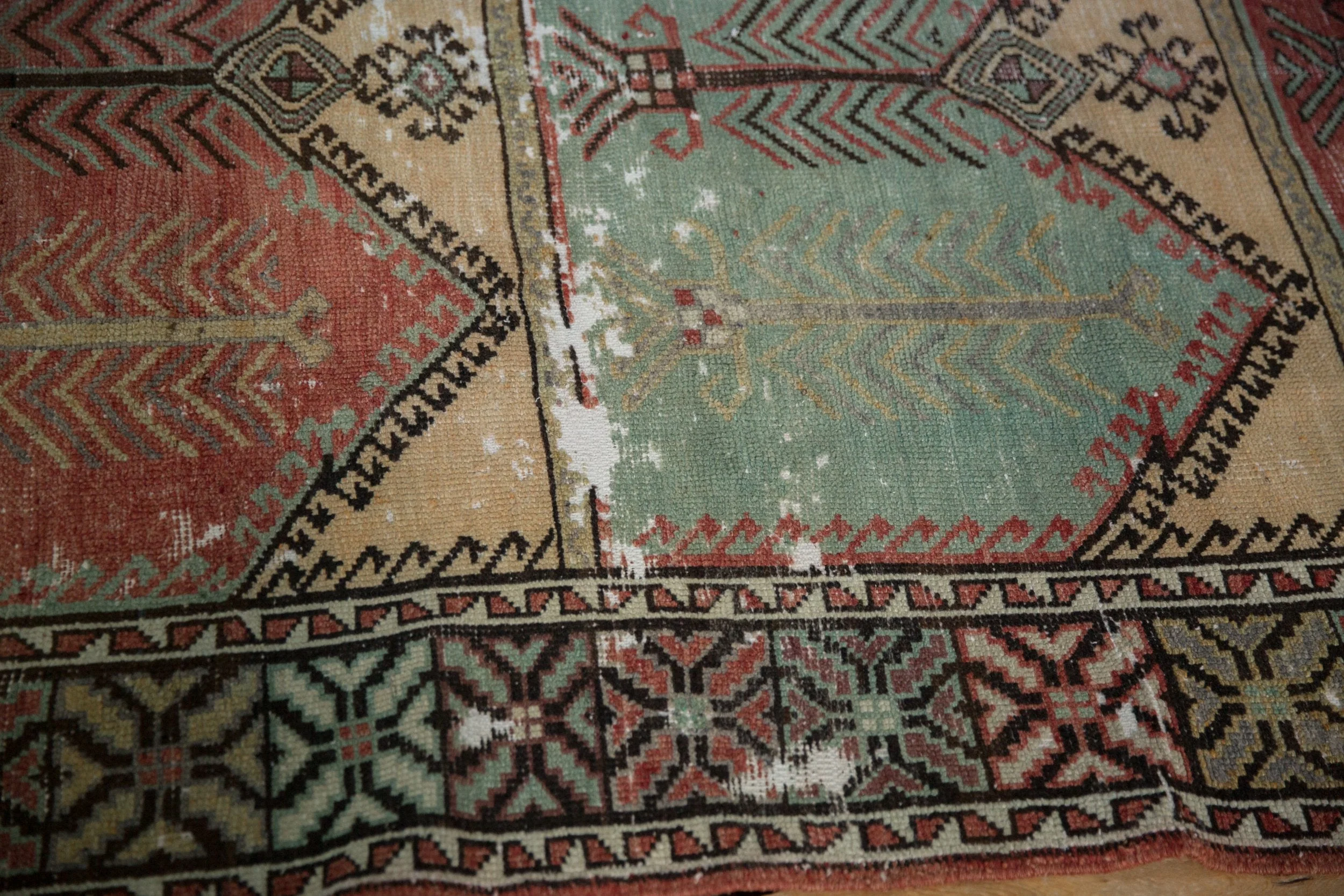 5x12.5 Vintage Distressed Oushak Rug Runner - Image 7