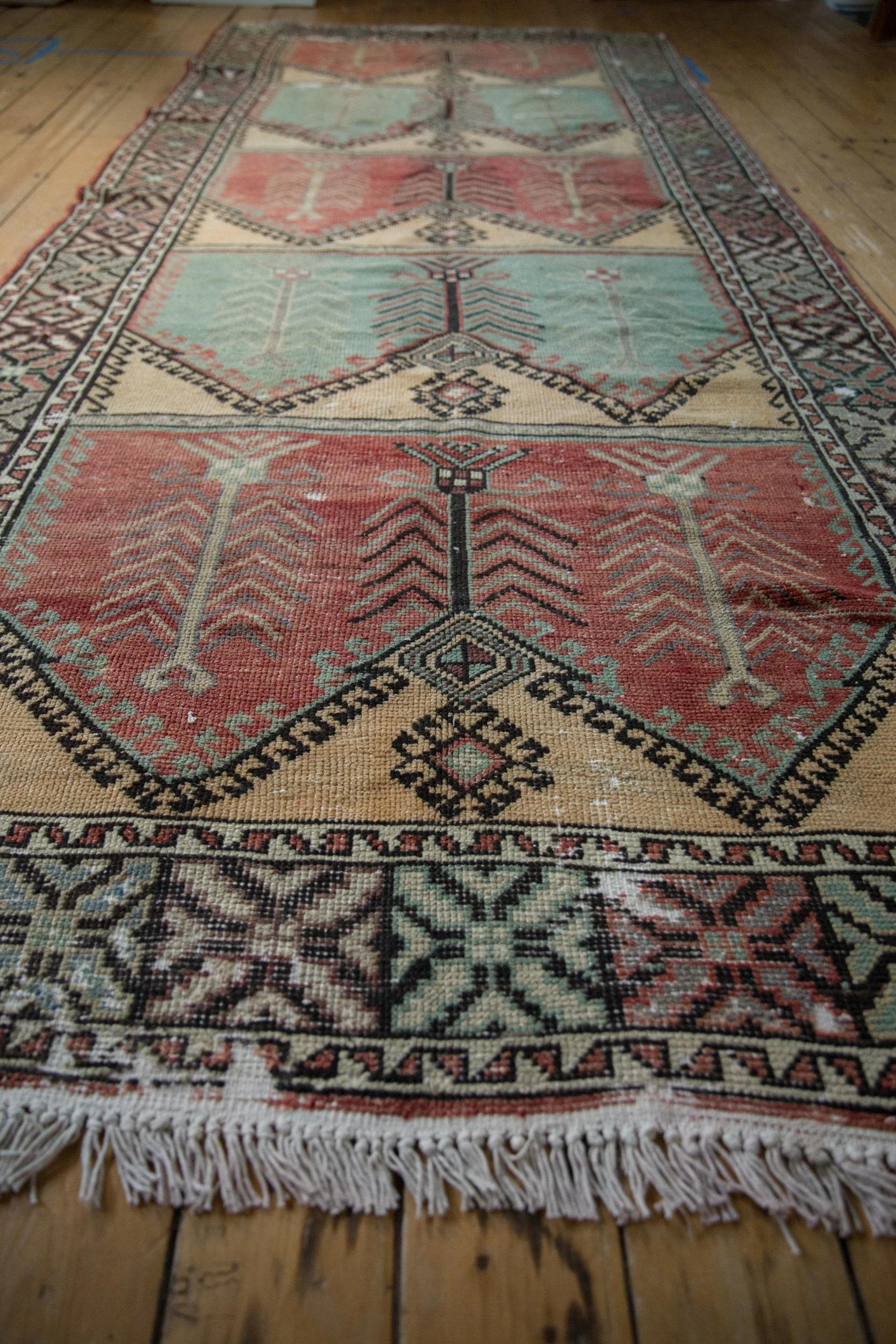 5x12.5 Vintage Distressed Oushak Rug Runner - Image 9