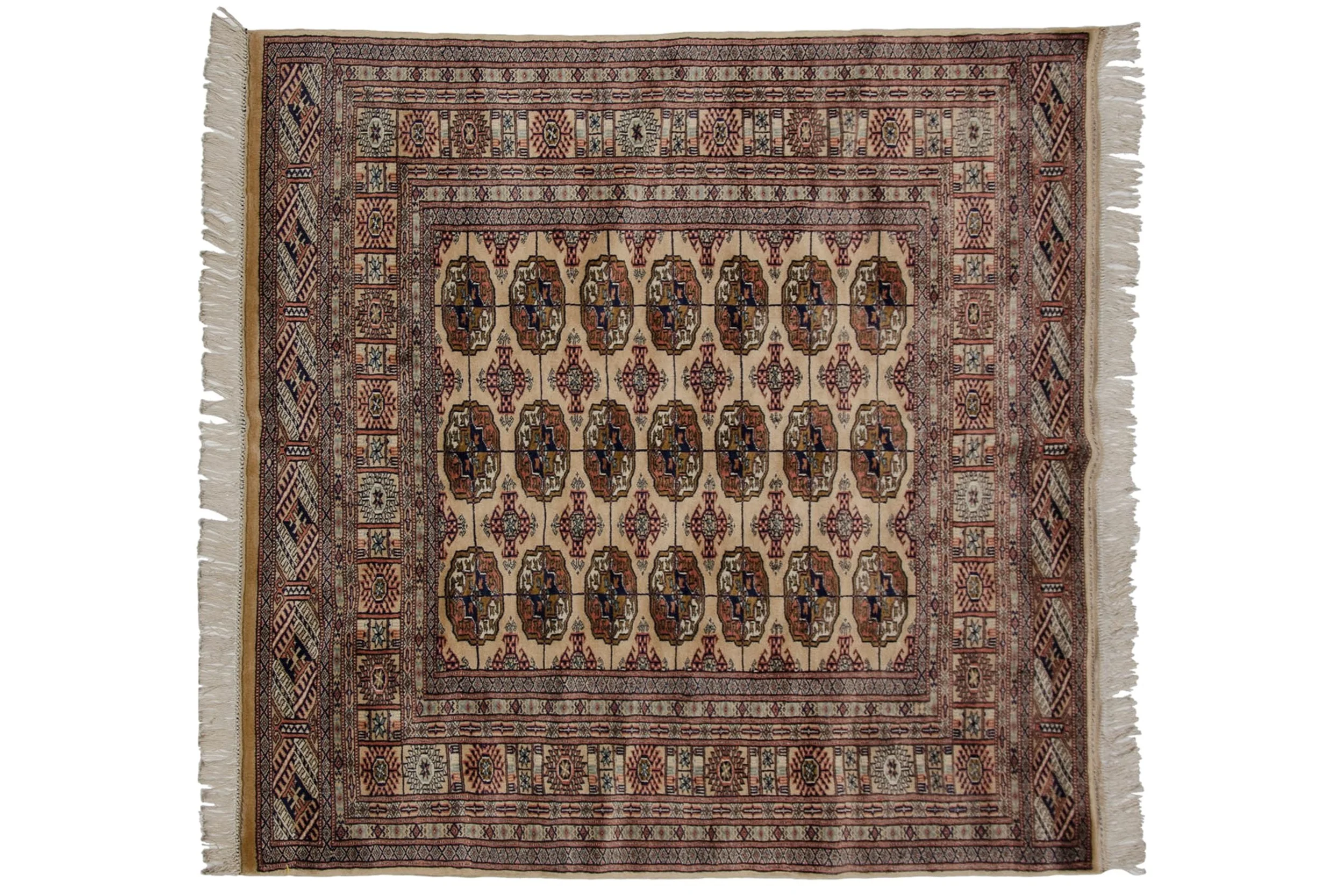 5x5.5 Vintage Fine Bokhara Square Rug - Image 2