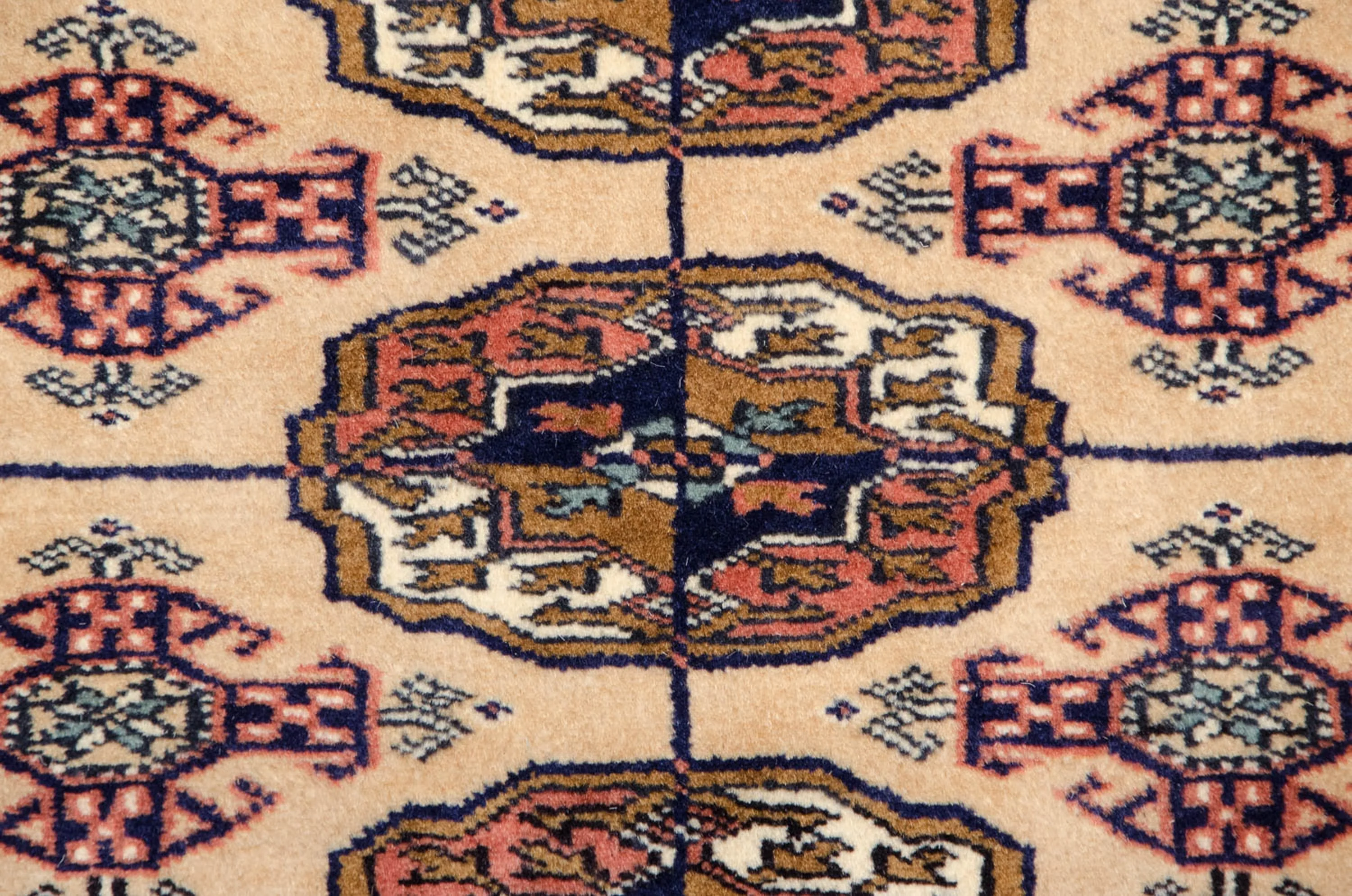 5x5.5 Vintage Fine Bokhara Square Rug - Image 3