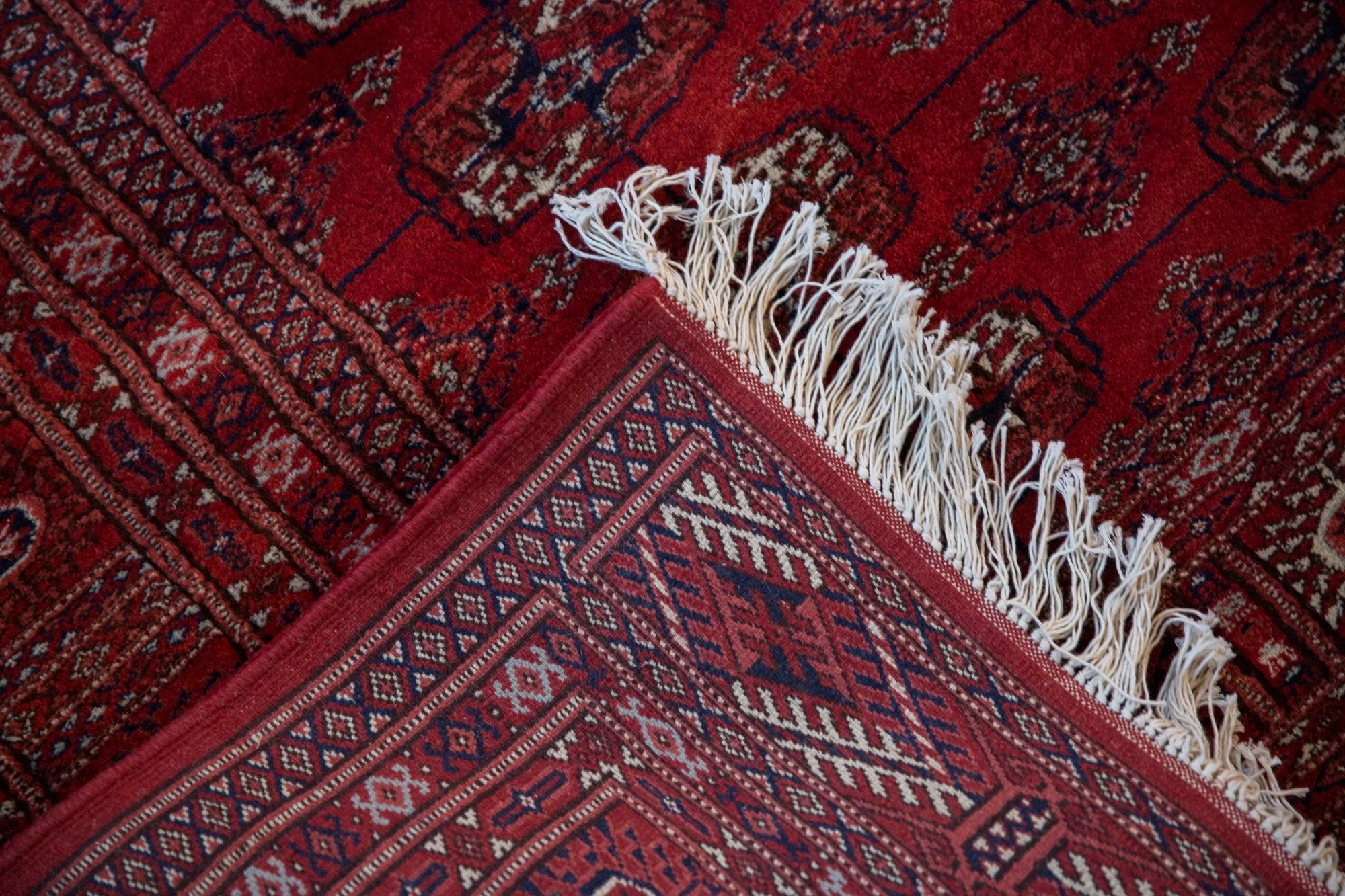 5x5.5 Vintage Fine Pakistani Bokhara Design Square Rug - Image 10