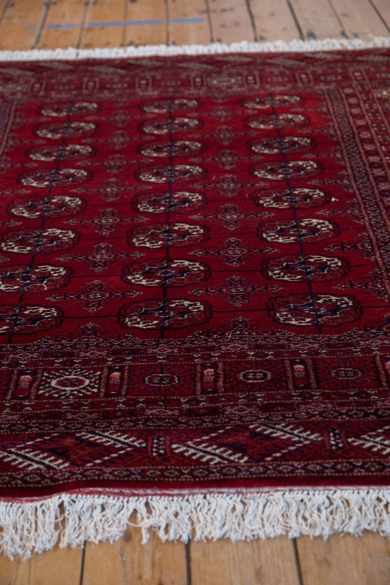 5x5.5 Vintage Fine Pakistani Bokhara Design Square Rug - Image 4