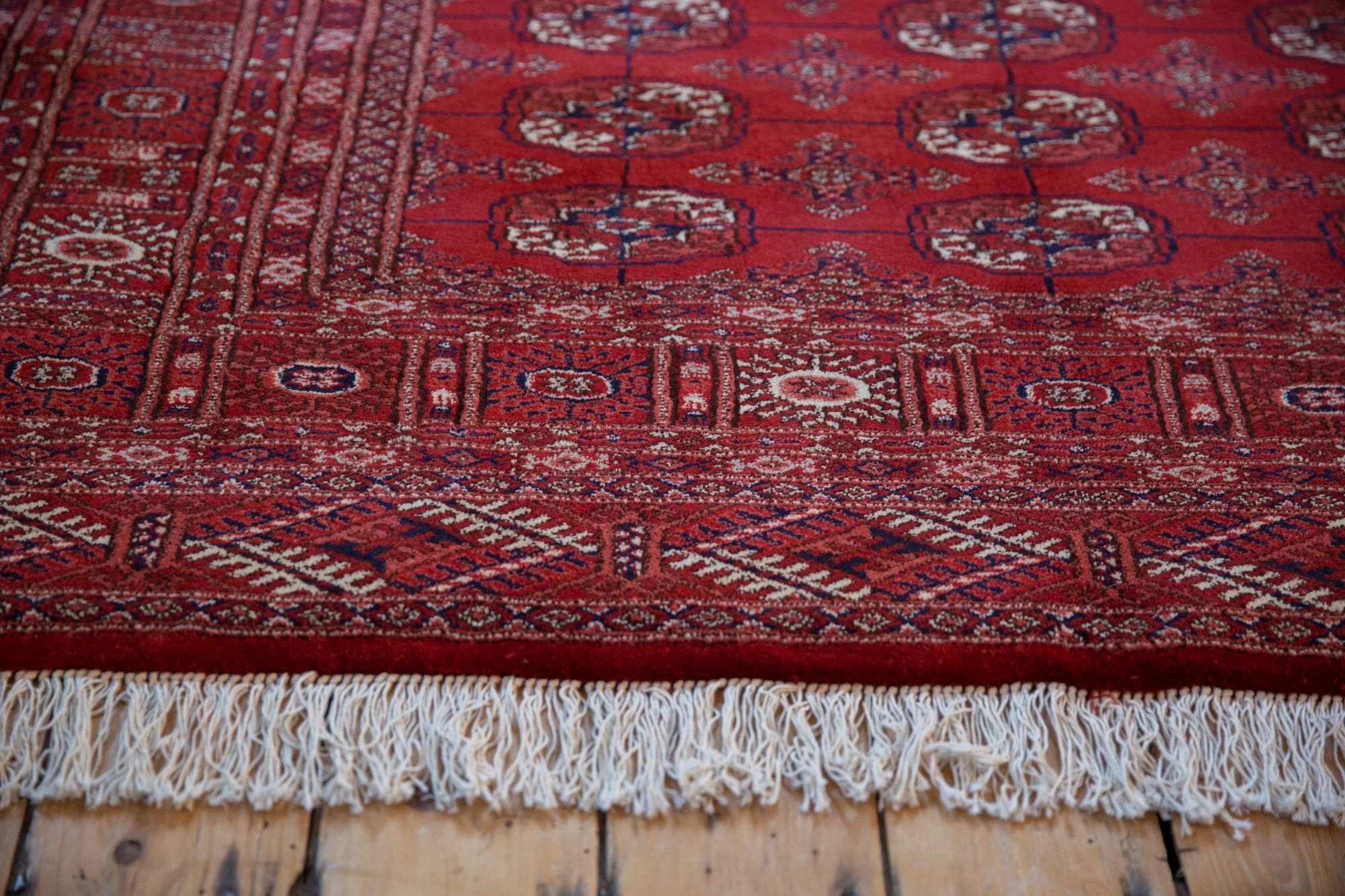 5x5.5 Vintage Fine Pakistani Bokhara Design Square Rug - Image 7