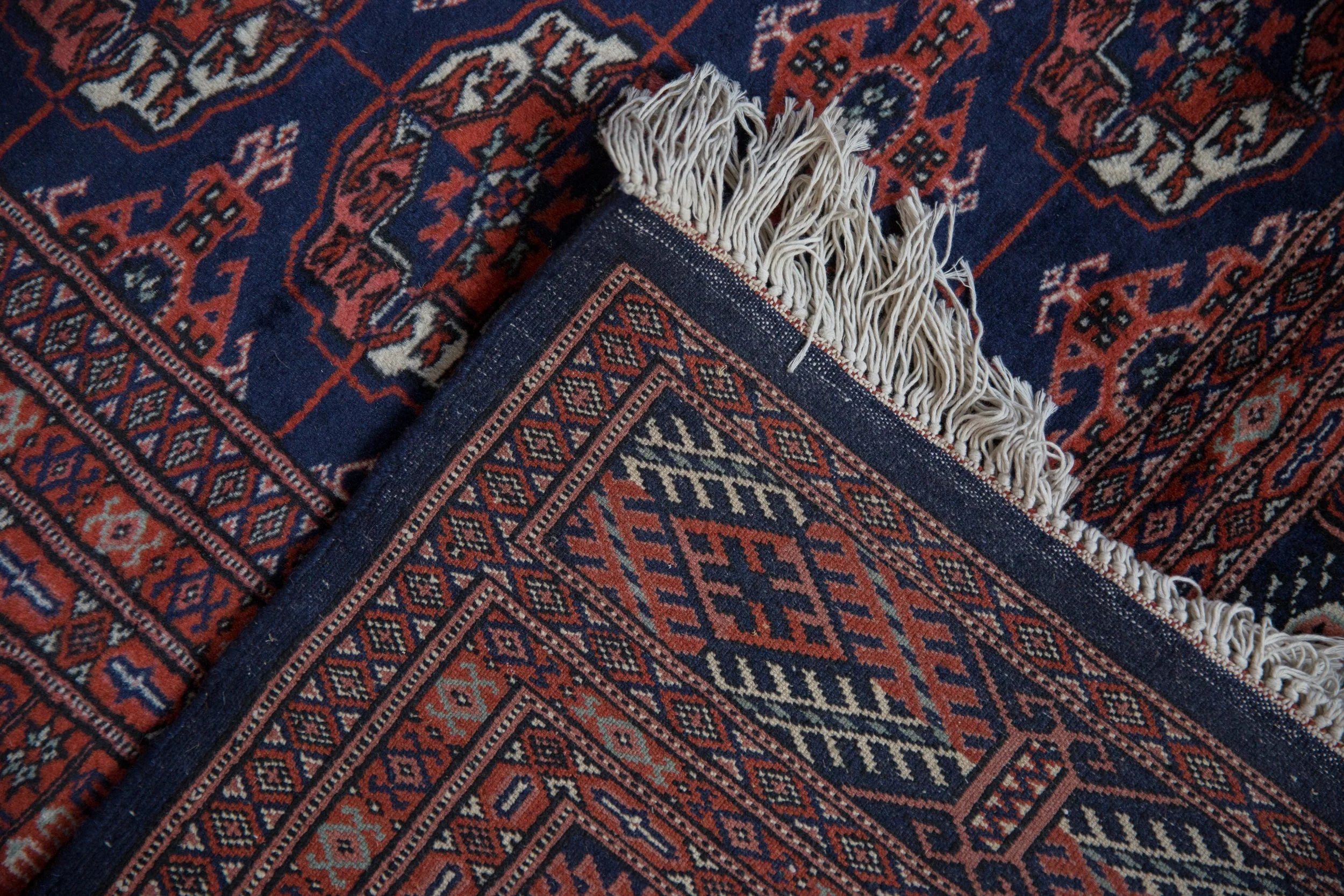 5x5 Vintage Fine Bokhara Square Rug - Image 10