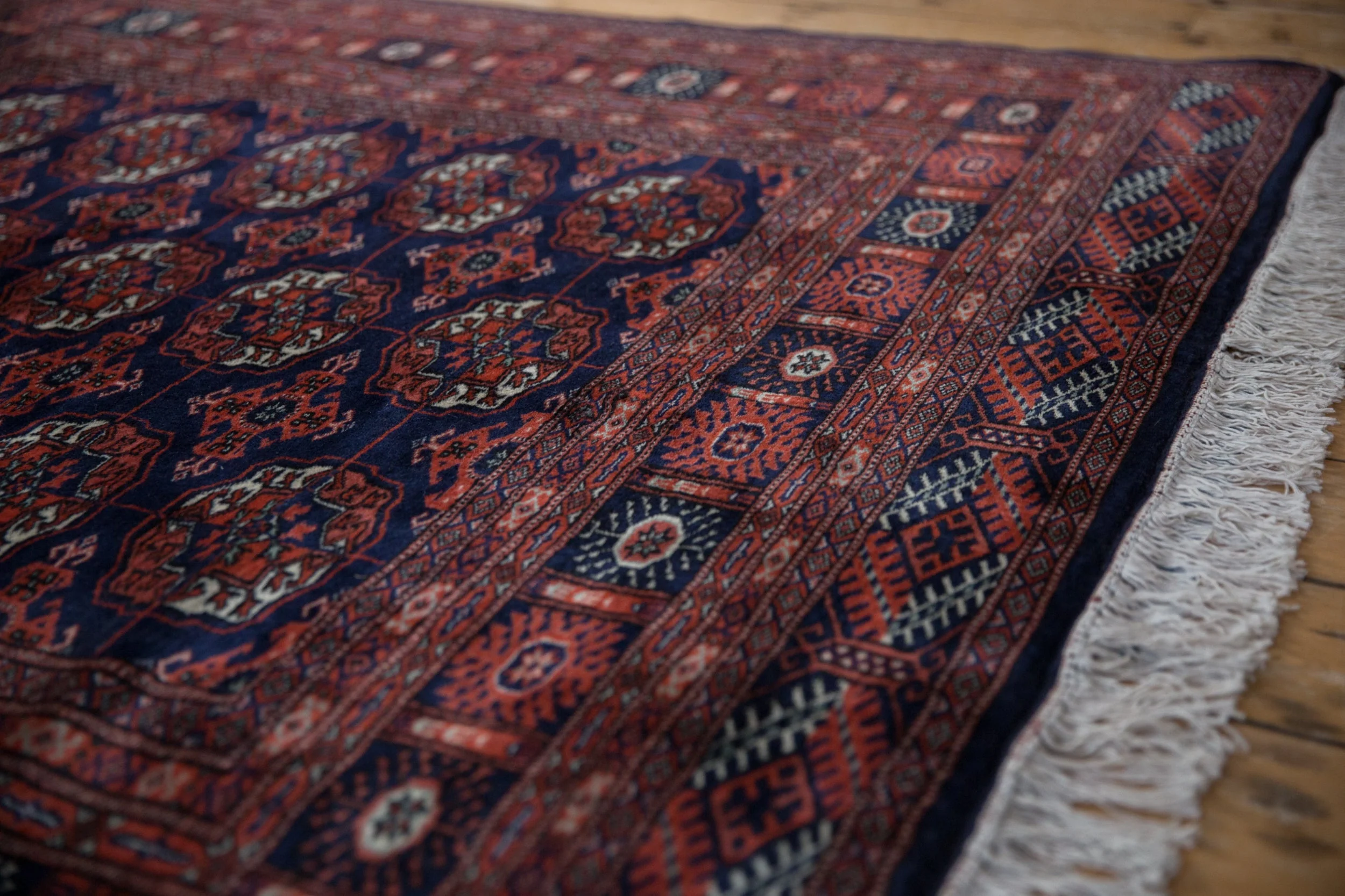 5x5 Vintage Fine Bokhara Square Rug - Image 4