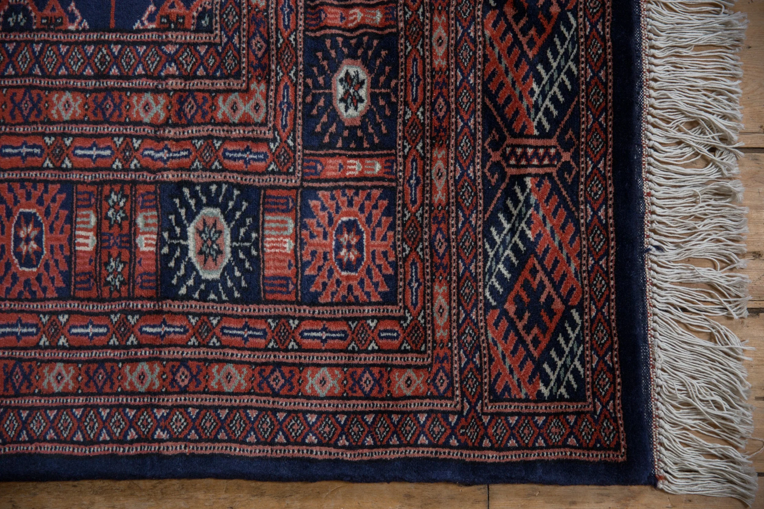 5x5 Vintage Fine Bokhara Square Rug - Image 7
