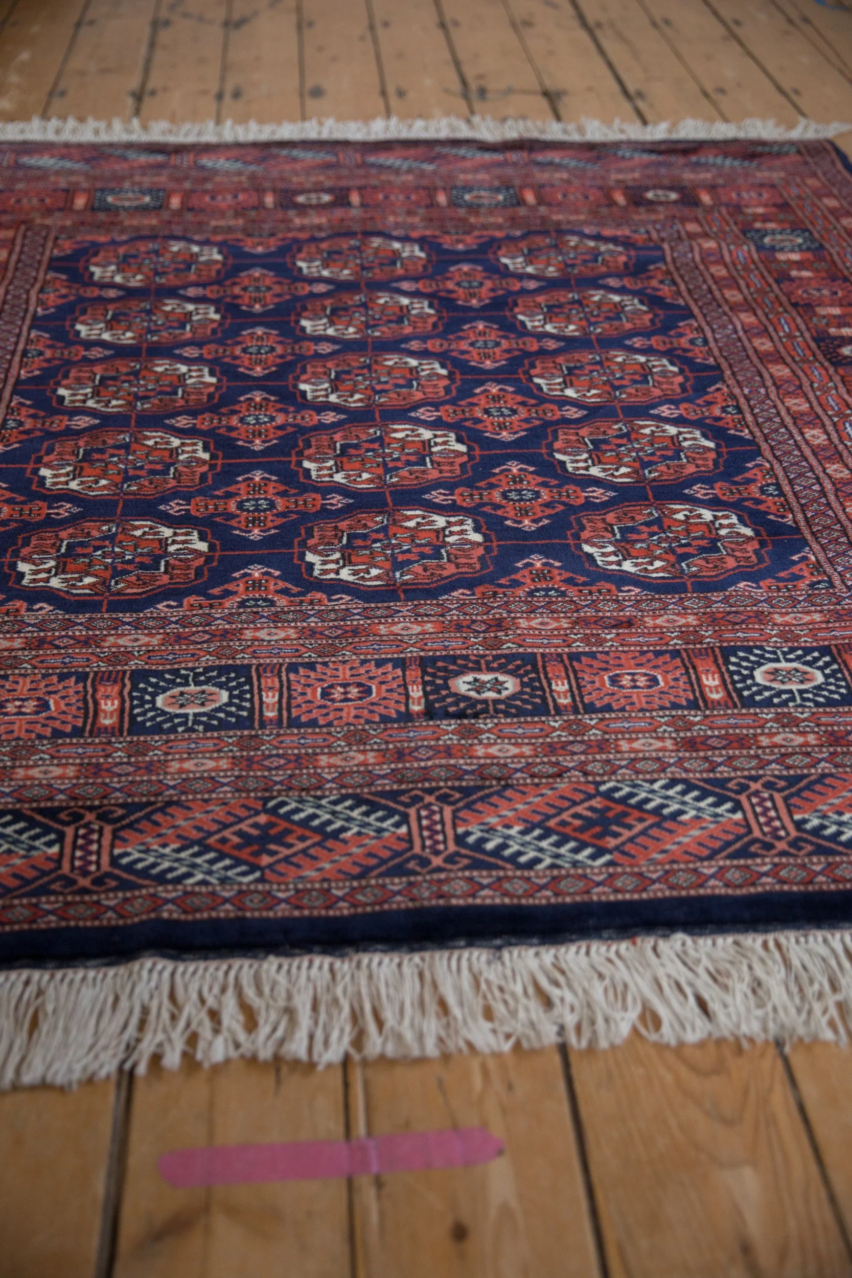 5x5 Vintage Fine Bokhara Square Rug - Image 8