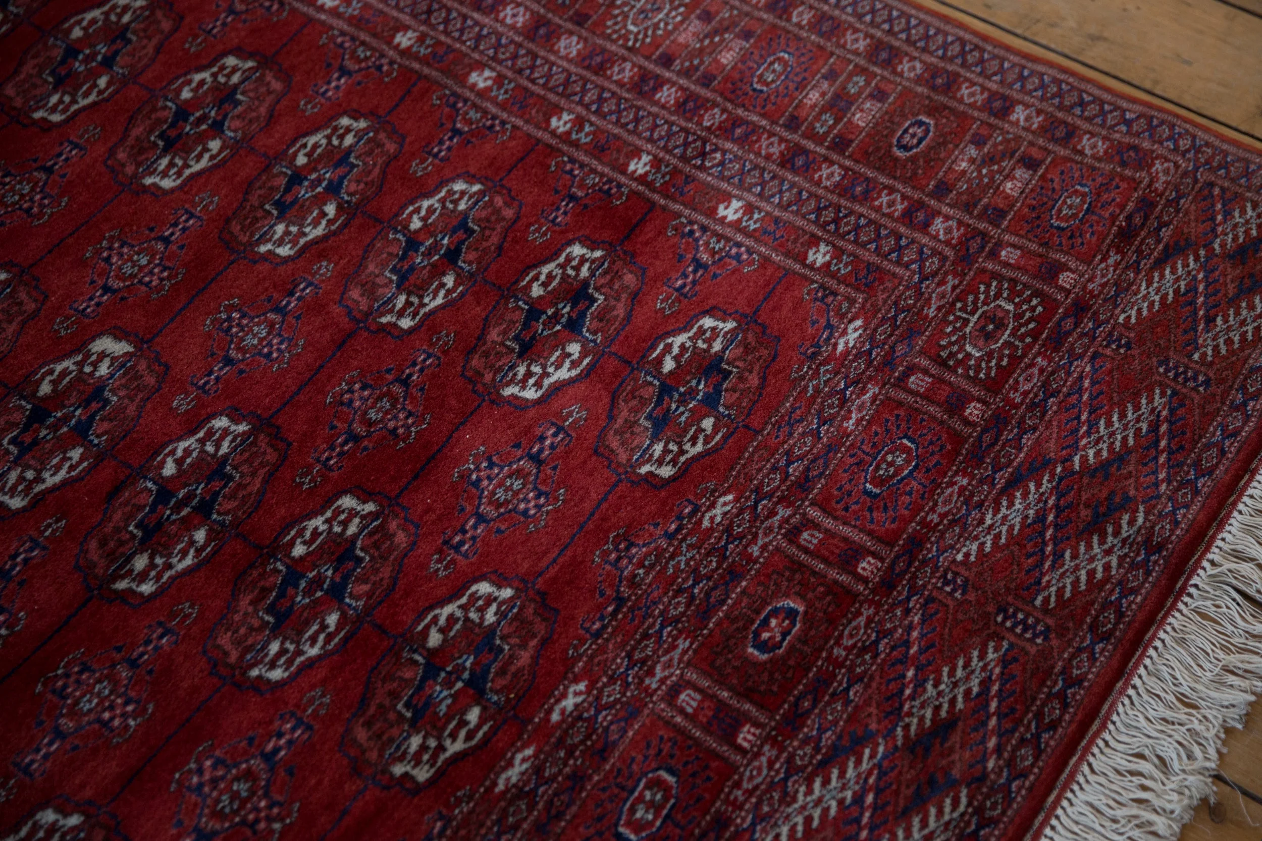 5x5 Vintage Fine Bokhara Square Rug - Image 4