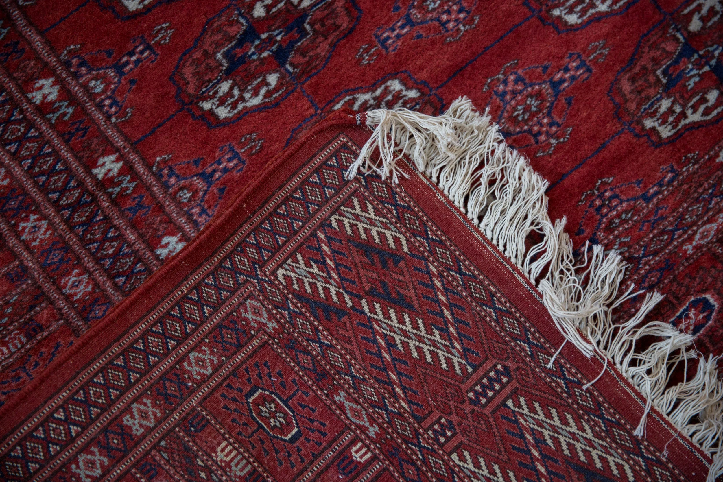 5x5 Vintage Fine Bokhara Square Rug - Image 8