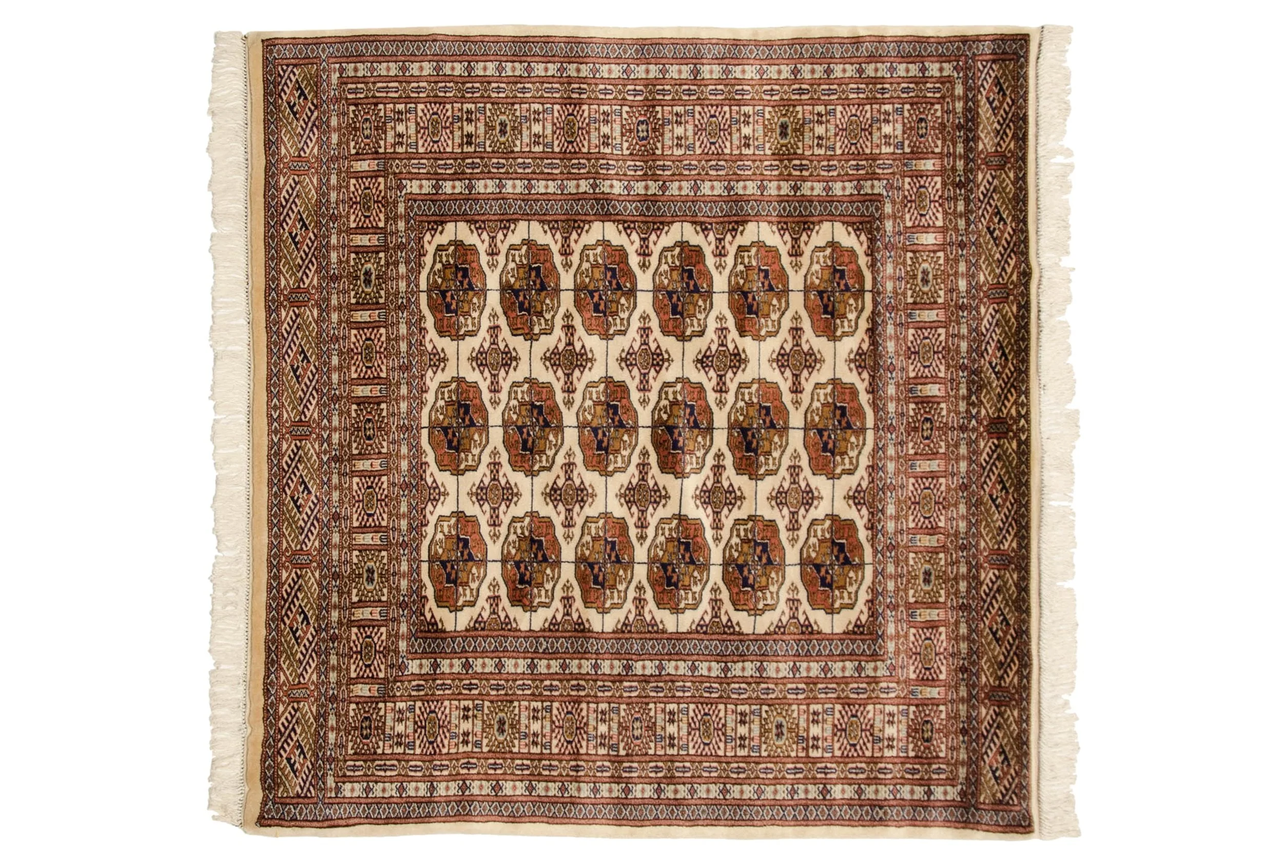 5x5 Vintage Fine Bokhara Square Rug - Image 2