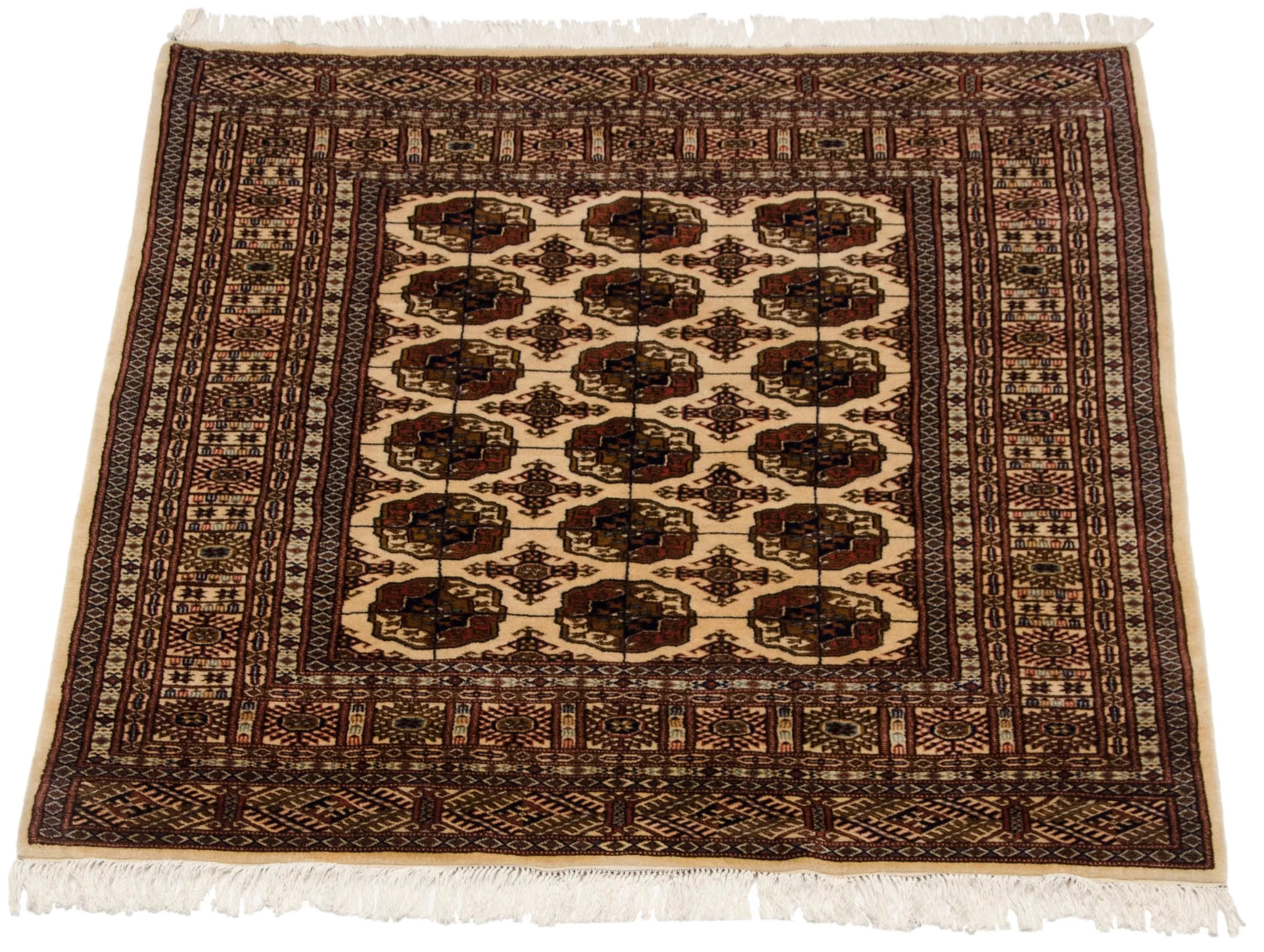 5x5 Vintage Fine Bokhara Square Rug - Image 3