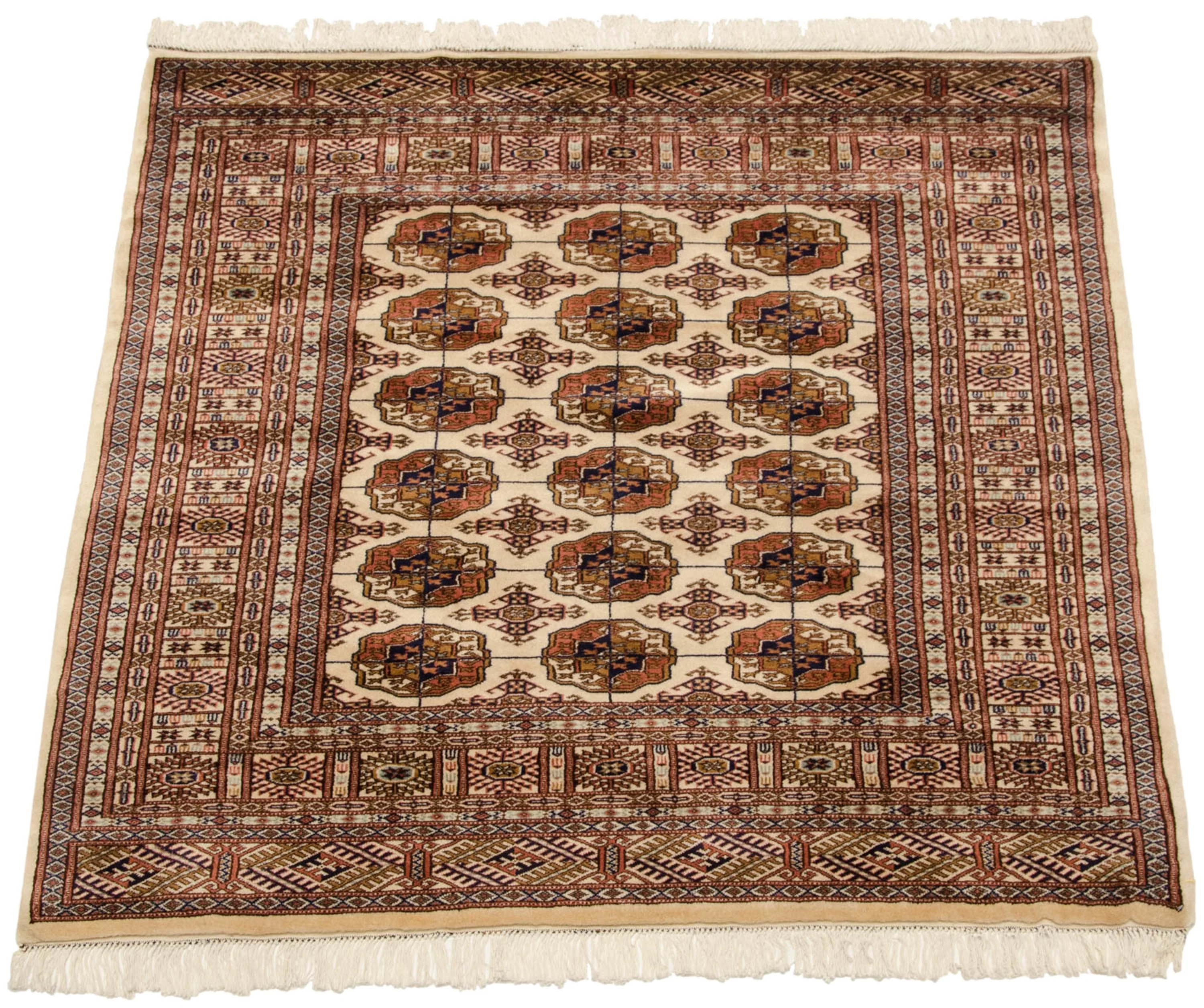 5x5 Vintage Fine Bokhara Square Rug - Image 6