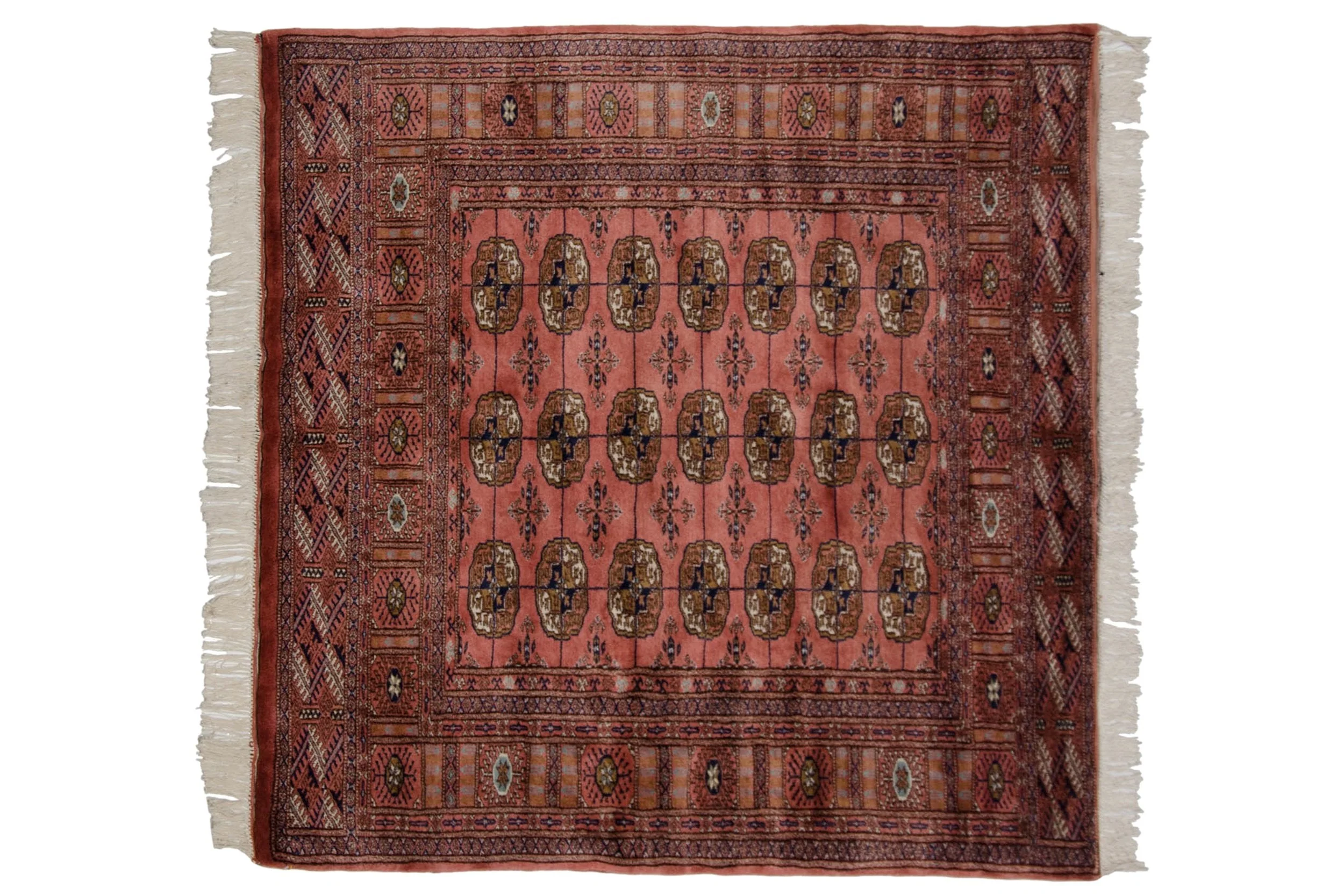 5x5 Vintage Fine Bokhara Square Rug - Image 2
